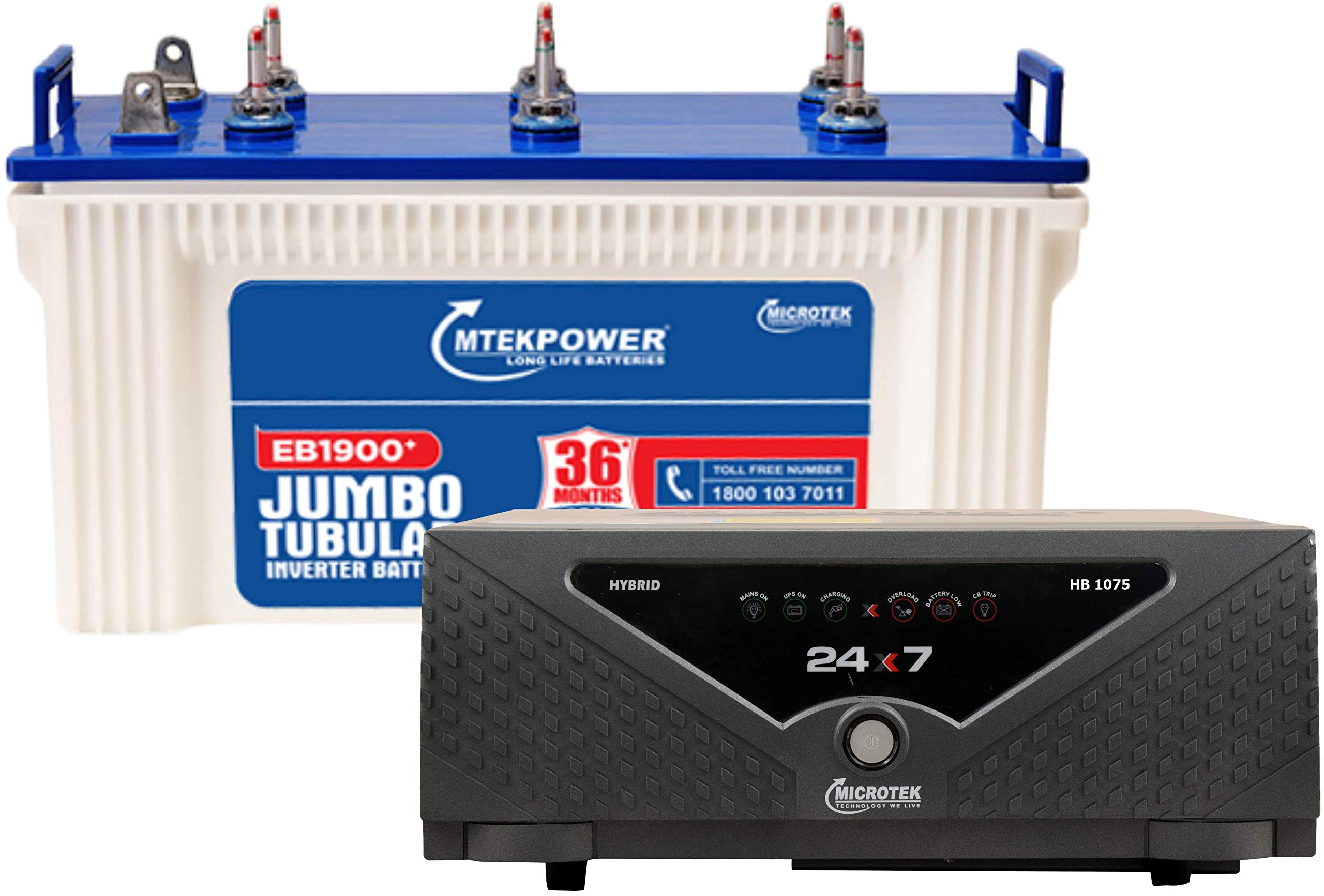Microtek Home UPS 24x7 HB 1075 Pure Wave Inverter with Power Charge 160AH EB 1900 Battery, multicolor, large-image-27