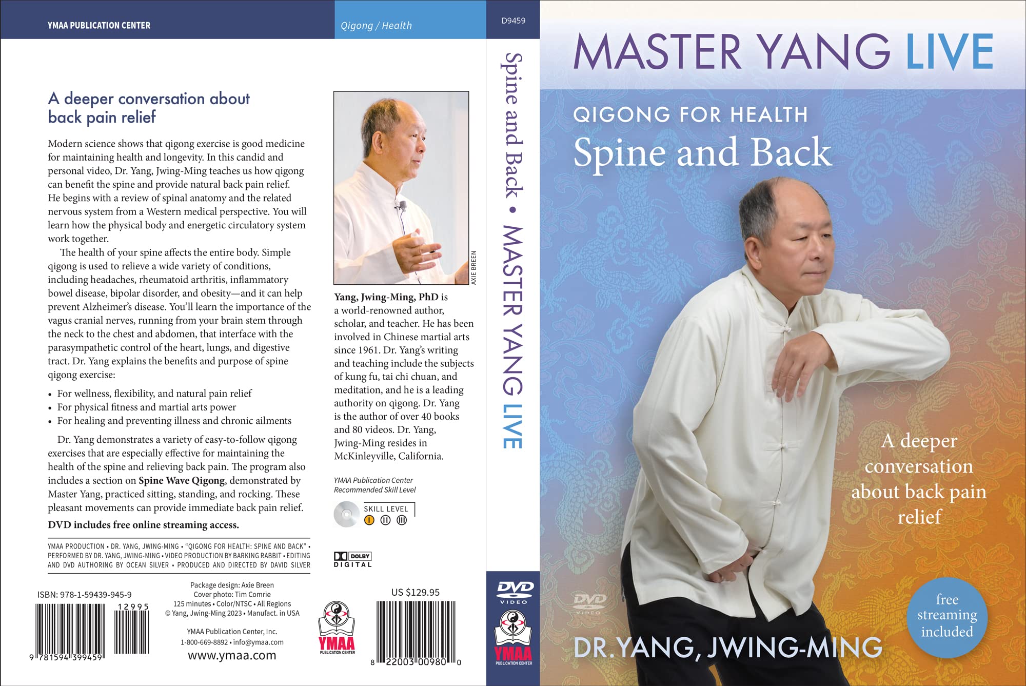 Qigong for Health: Spine and Back MASTER YANG LIVE DVD (YMAA Qigong) Dr. Yang, Jwing-Ming DVD Video plus free streaming online access. Natural Pain Relief.