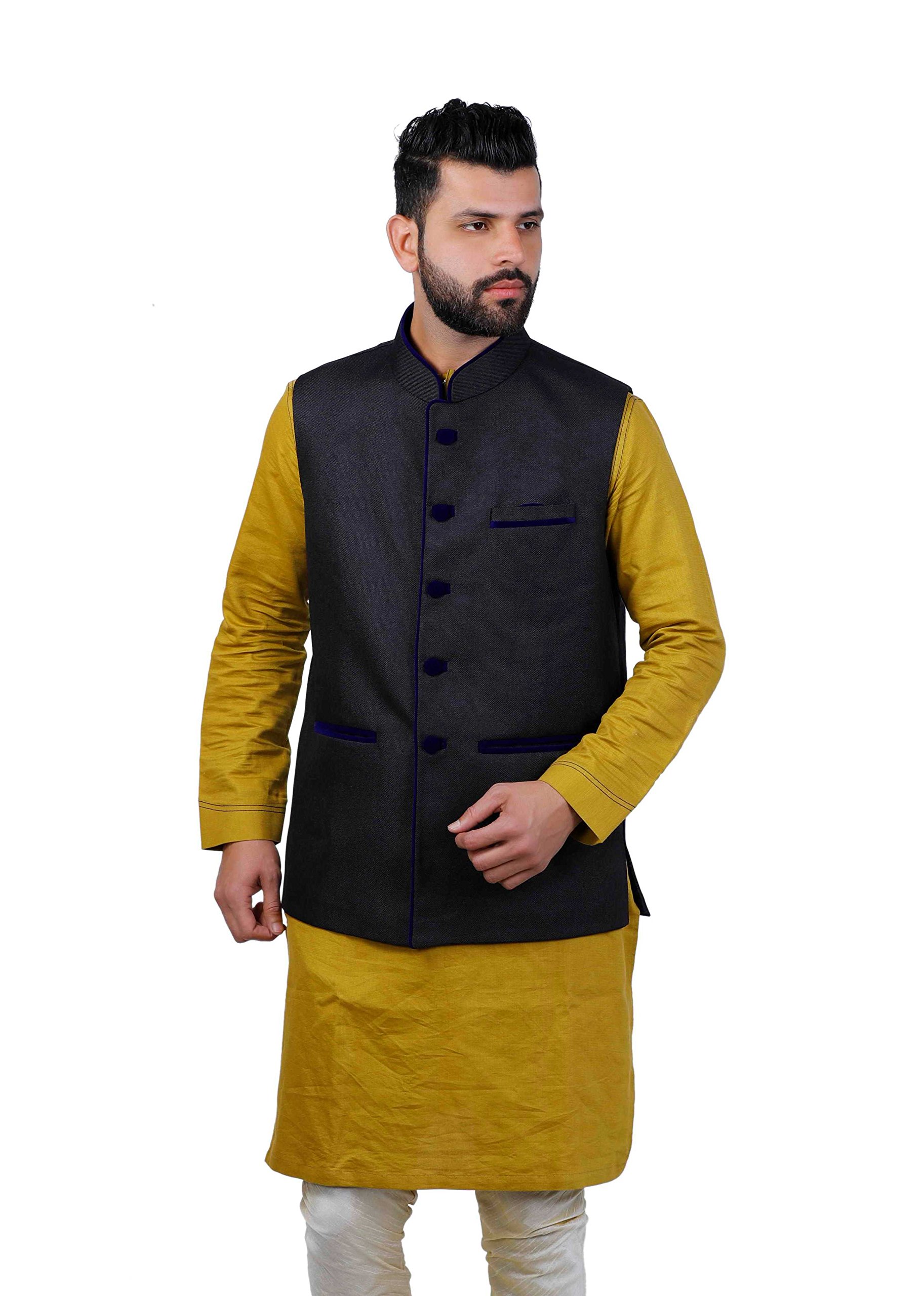 Solid Black Nehru Jacket-image-18
