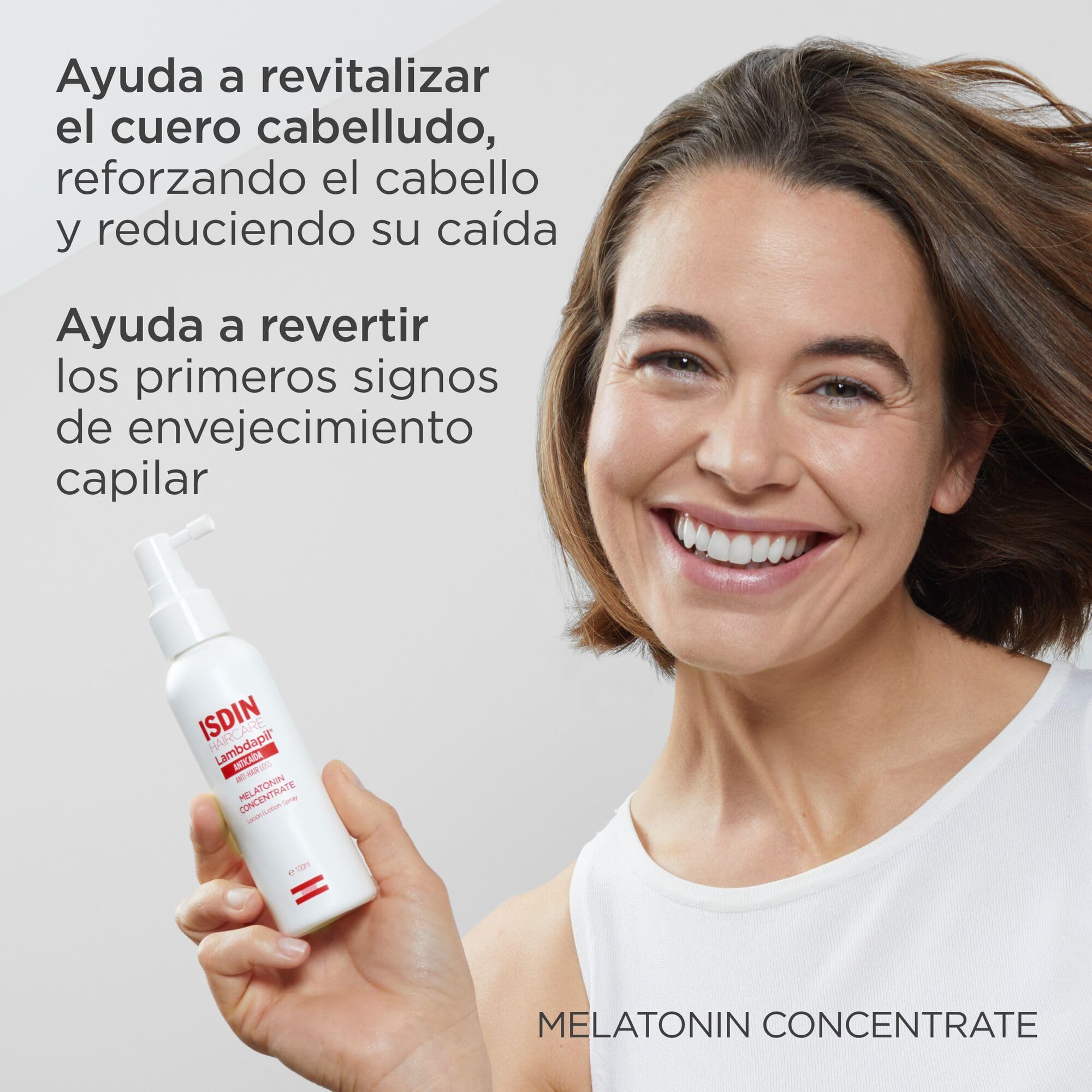 ISDIN HAIRCARE ANTICAÍDA LambdapilAnticaída Loción, Loción Anticaída Que Ayuda A Reforzar El Cabello Y Reducir Su Caída, Mejora El Volumen, Con Melatonina, Biotina y Adenosina - 100 ml