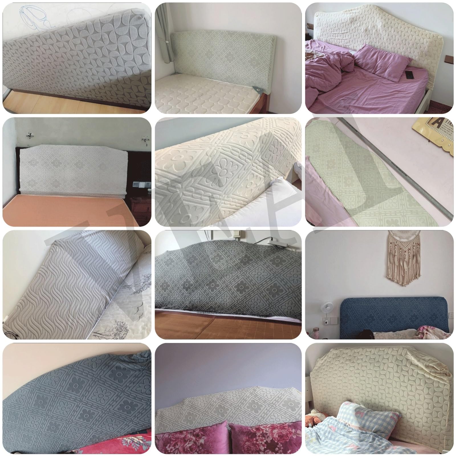 Copritestata x letto Matrimoniale/Singolo Copertura per Testiera per Letto Fodera Elastica Premium Protezione Copri Testata Letto 180/150/200cm Testata Cover Lavabile per Decorazione Camera(A1,200cm)
