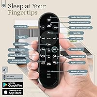 Vista 4 de Sven & Son Base de cama ajustable Classic, elevación de cabeza y pie, masaje, luces bajo la cama, USB, memoria de gel, estructura inteligente