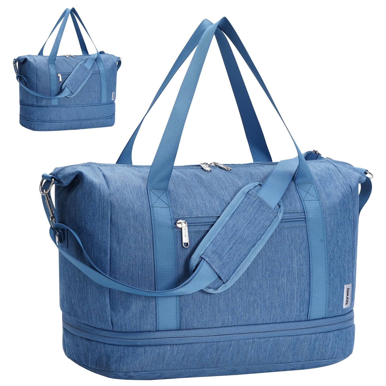 Narwey Ryanair Handgepäck 40x30x20, Sporttasche Klein Weekender Damen, Reisetasche Handgepäck Tasche Flugzeug, Easyjet Handgepäck 45x36x20, Kliniktasche Geburt Travel Bag für Herren (Marineblau)