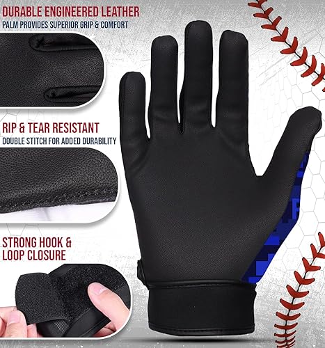 Miniatura 2 de Exxact Sports Guantes de bateo para jóvenes con manga de brazo, guantes de bateo de béisbol para niños y jóvenes, guantes de bateo de sóftbol para