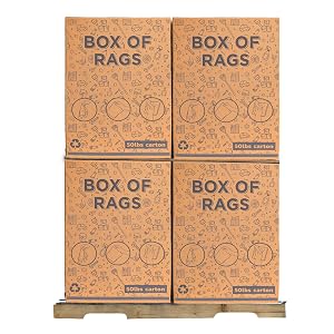 Recycled White Fleece Rags - 600 lbs Pallet - 12x50 lbs Box Shop Bulk Sweatshirt Cotton Cloth Rag