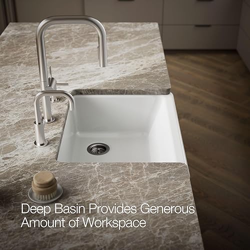 Vista 76 de Kohler Fregadero de la granja Kohler Whitehaven, Frente al delantal altos, K-6489-0, Blanco