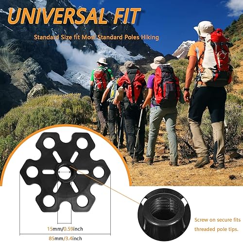 Miniatura 6 de Puntas de bastón de senderismo de goma, 4 piezas, puntas universales de carburo, puntas de botas de goma, protectores de pies de goma, copos de