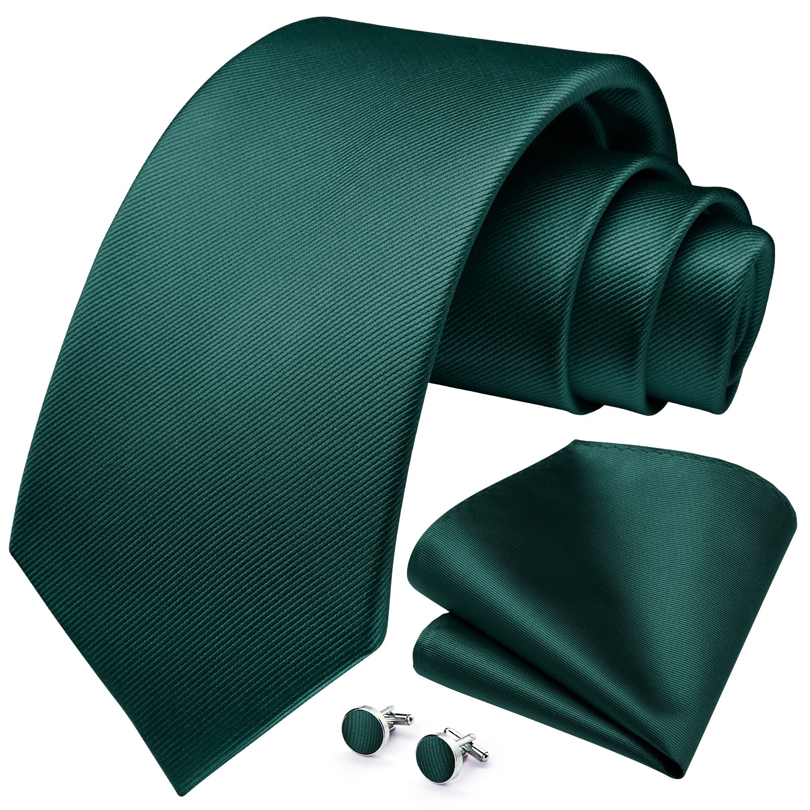 HISDERN corbata de Color sólido para hombre conjunto de corbata con gemelos regalos formales para fiesta de boda corbata para hombre