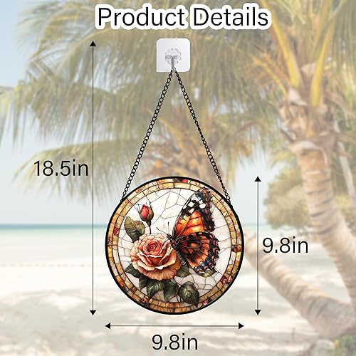 Miniatura 60 de Colgador de vidrieras para colgar, paloma blanca voladora, panel de cristal de diamante, bonitos pájaros, decoración para cumpleaños para mujeres