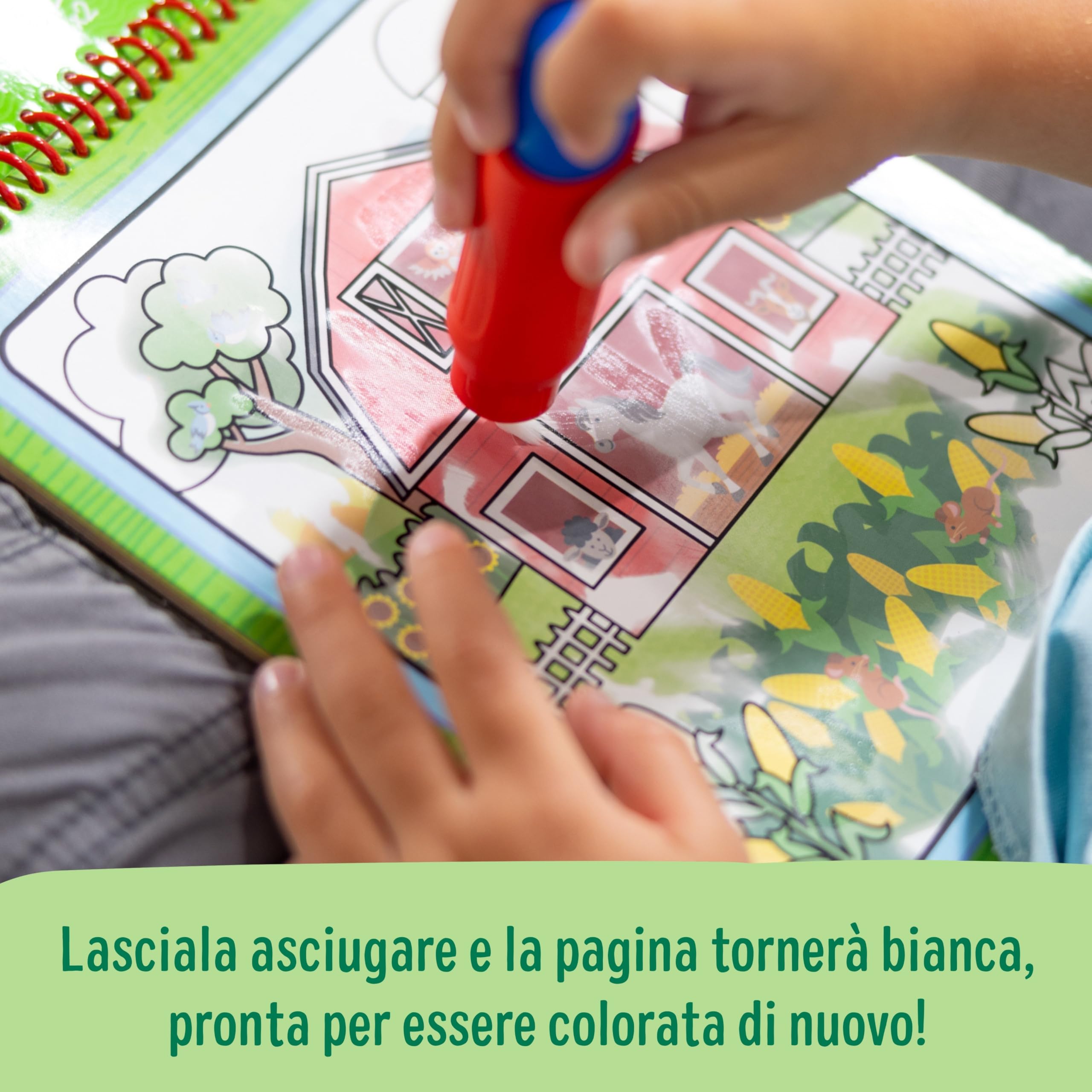 Melissa & Doug Water Wow! Libro Magico da Colorare con Pennello ad Acqua - Tema Fattoria, Gioco Educativo da Viaggio per Bambini 3+ Anni