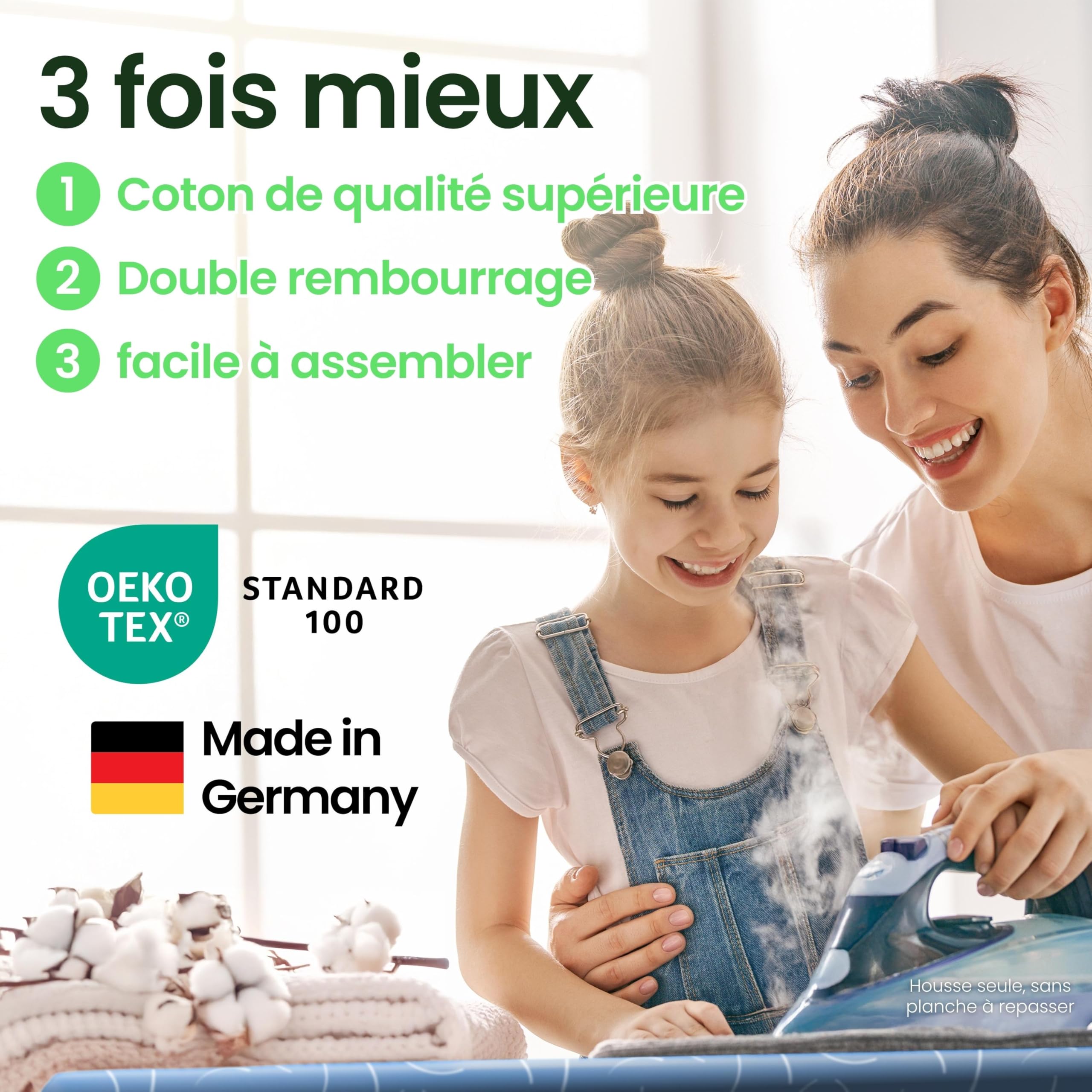 SimplySmooth Funda Premium 120x40 cm | Oeko-Tex 100 Relleno cómodo | para Tablas de 115-122x35-40 cm | Talla M - 5