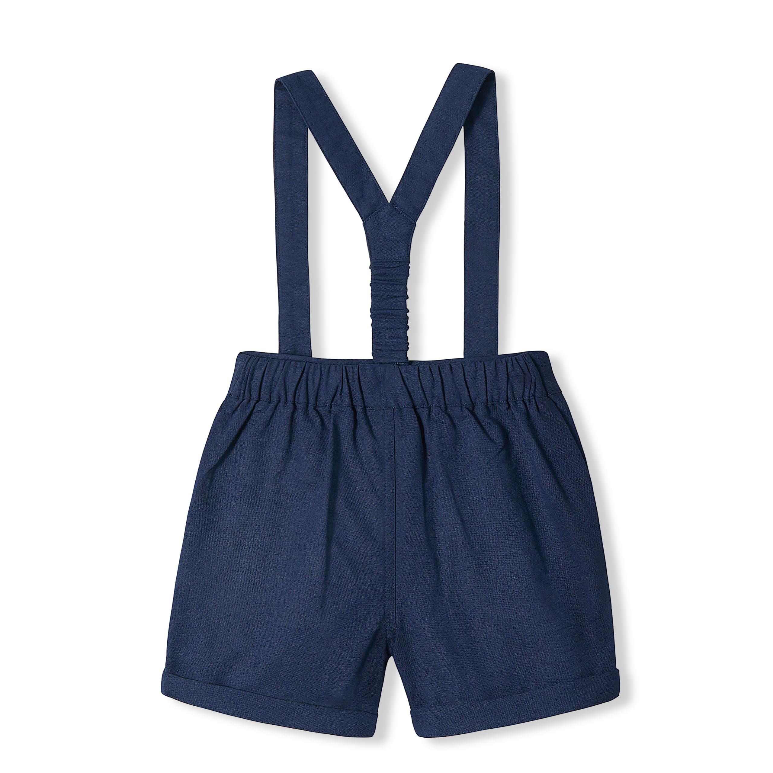 Volunboy Bebé Niño Pantalones Cortos con Tirantes, Verano Lino Shorts con Pajarita 3 Piezas