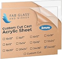 Vista 36 de Fab Glass and Mirror Hoja acrílica de plástico PET de 16 x 20 pulgadas de grosor para protección de estornudos, proyectos de manualidades, plexiglás