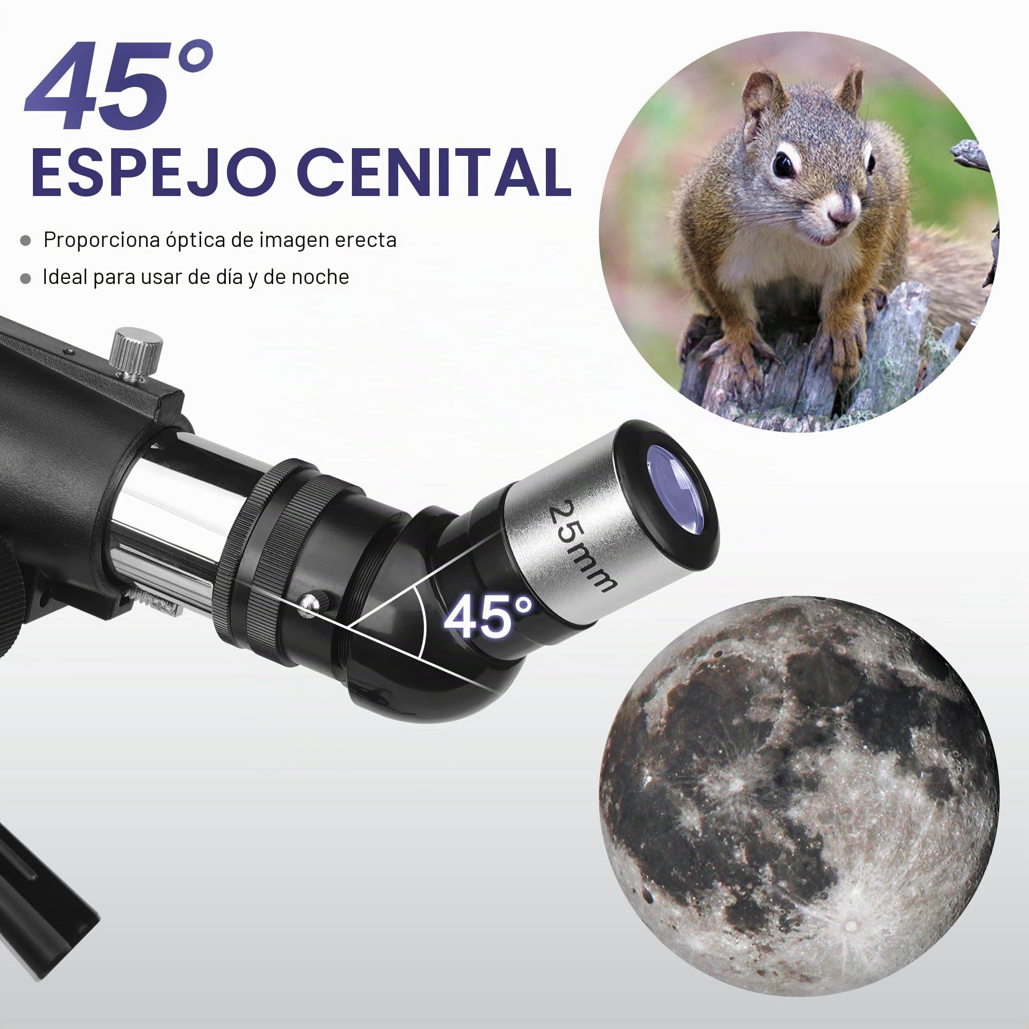 MEEZAA Telescopio Astronómico Profesional para Niños y Adultos, 70 mm Apertura Telescopio Refractor Astronómico para Principiantes, Telescopios de Viaje Portátil con Trípode, Adaptador de Teléfono
