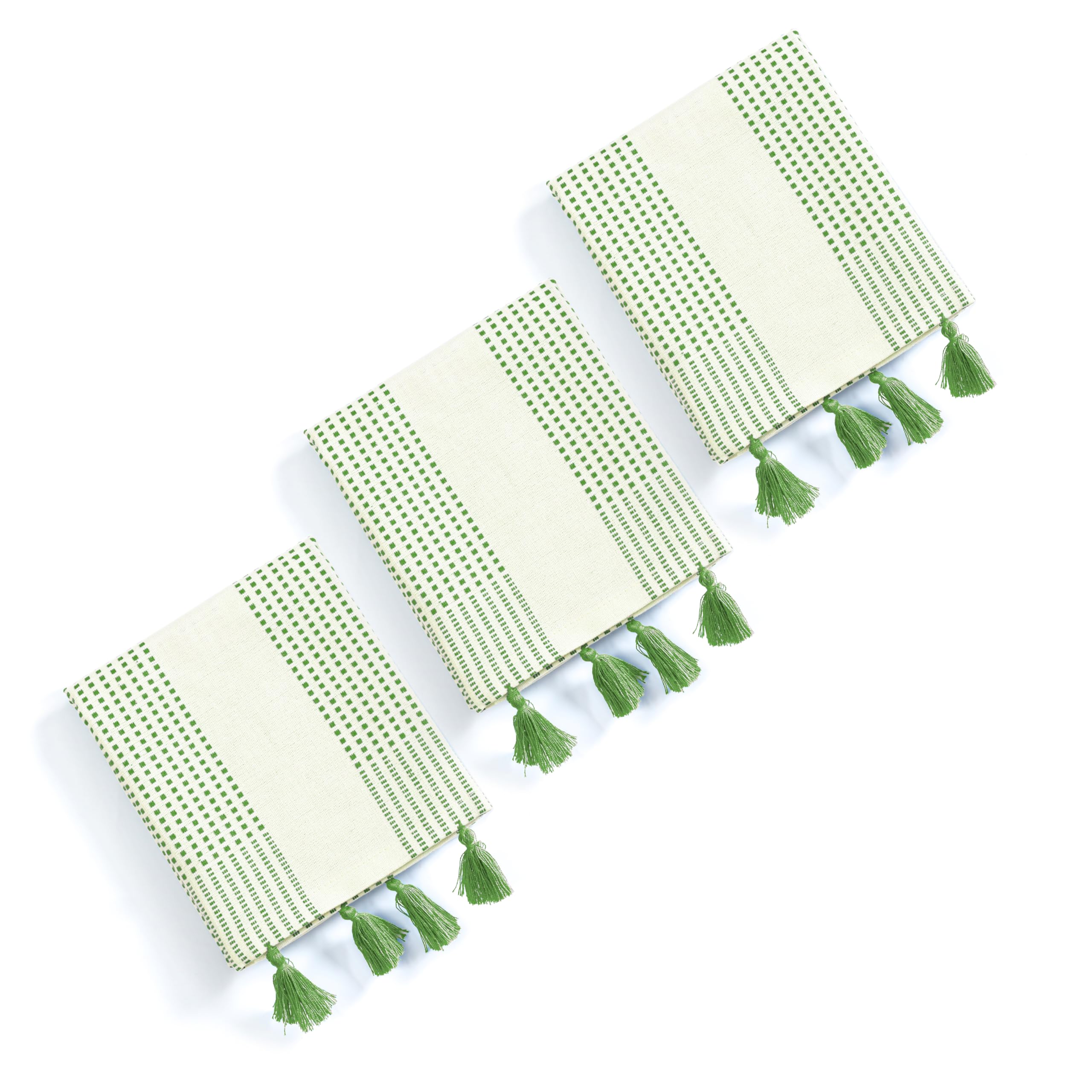 Strofinacci da cucina decorativi a pois verde menta, 40 x 66 cm, confezione da 12 pezzi, 100% cotone ad asciugatura rapida, ultra assorbenti e morbidi, con nappe, per pulire