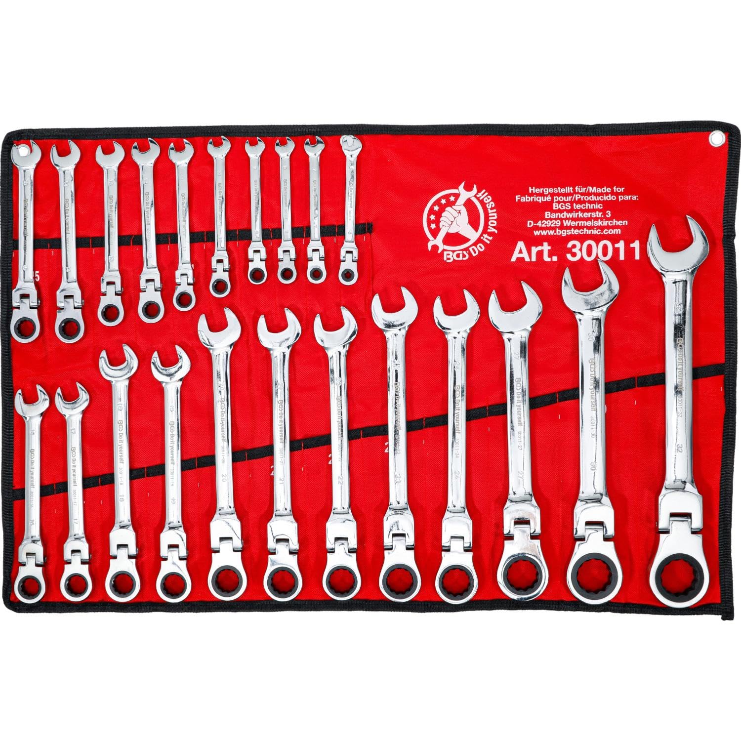 OC-PRO - Juego de 22 llaves mezcladas con pinqué articulares, cabeza flexible 6-32 mm