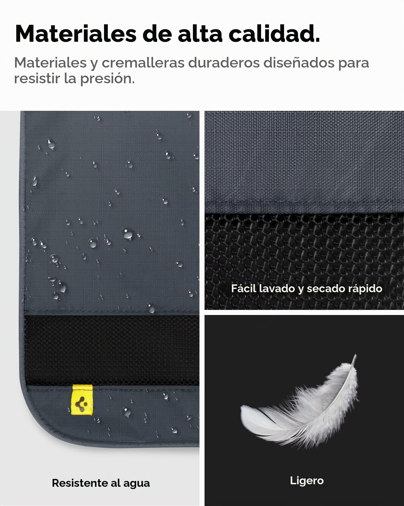 Spigen Life Organizador de Maleta Compression Packing Cubes Organizadores Maletas de Viaje Expandibles Organizador de Equipaje Impermeable, 2 piezas (L1+L1) - Gris oscuro