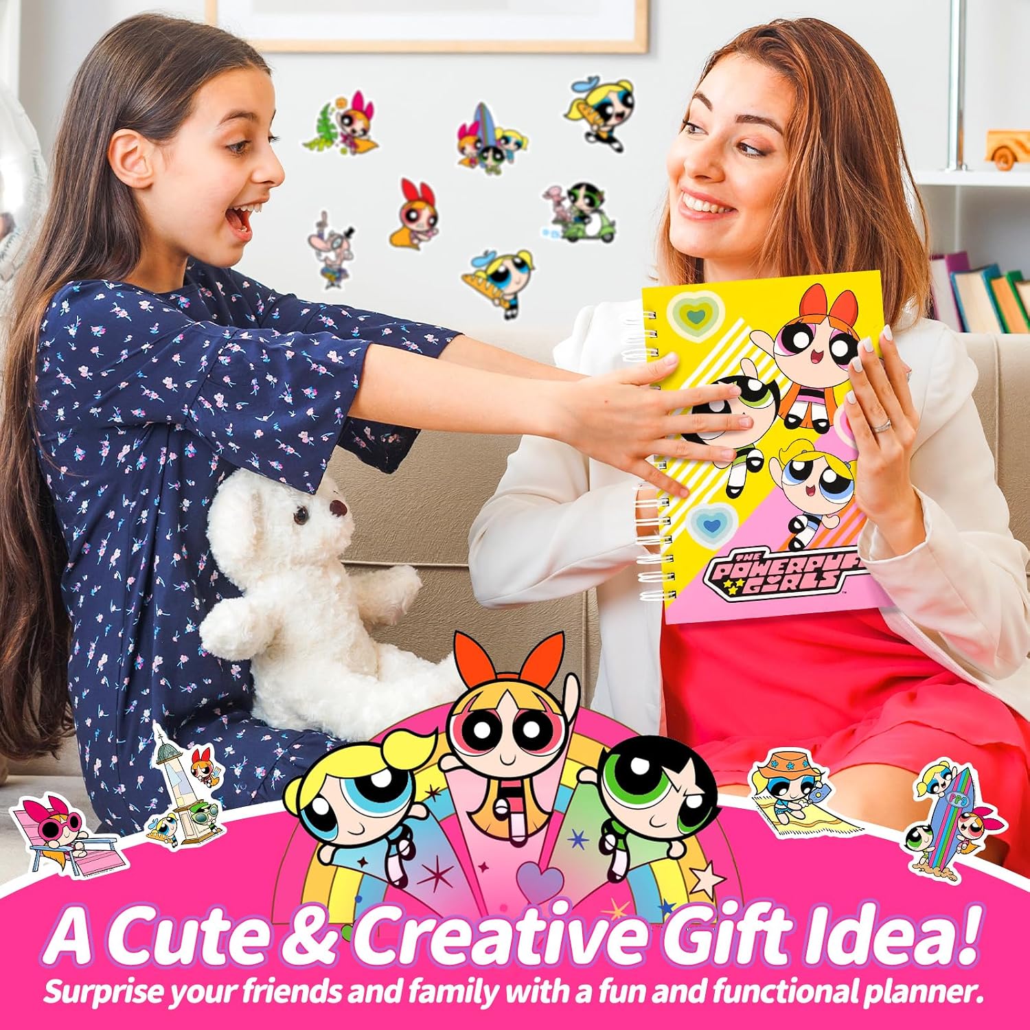 The Powerpuff Girls Spiral Notebook – Officially Licensed Hardcover Journal with Fun Cartoon Design, Cute Spiral Notebook for Writing, School Notes, Journaling, Gift for Kids & Teens, 202-Page