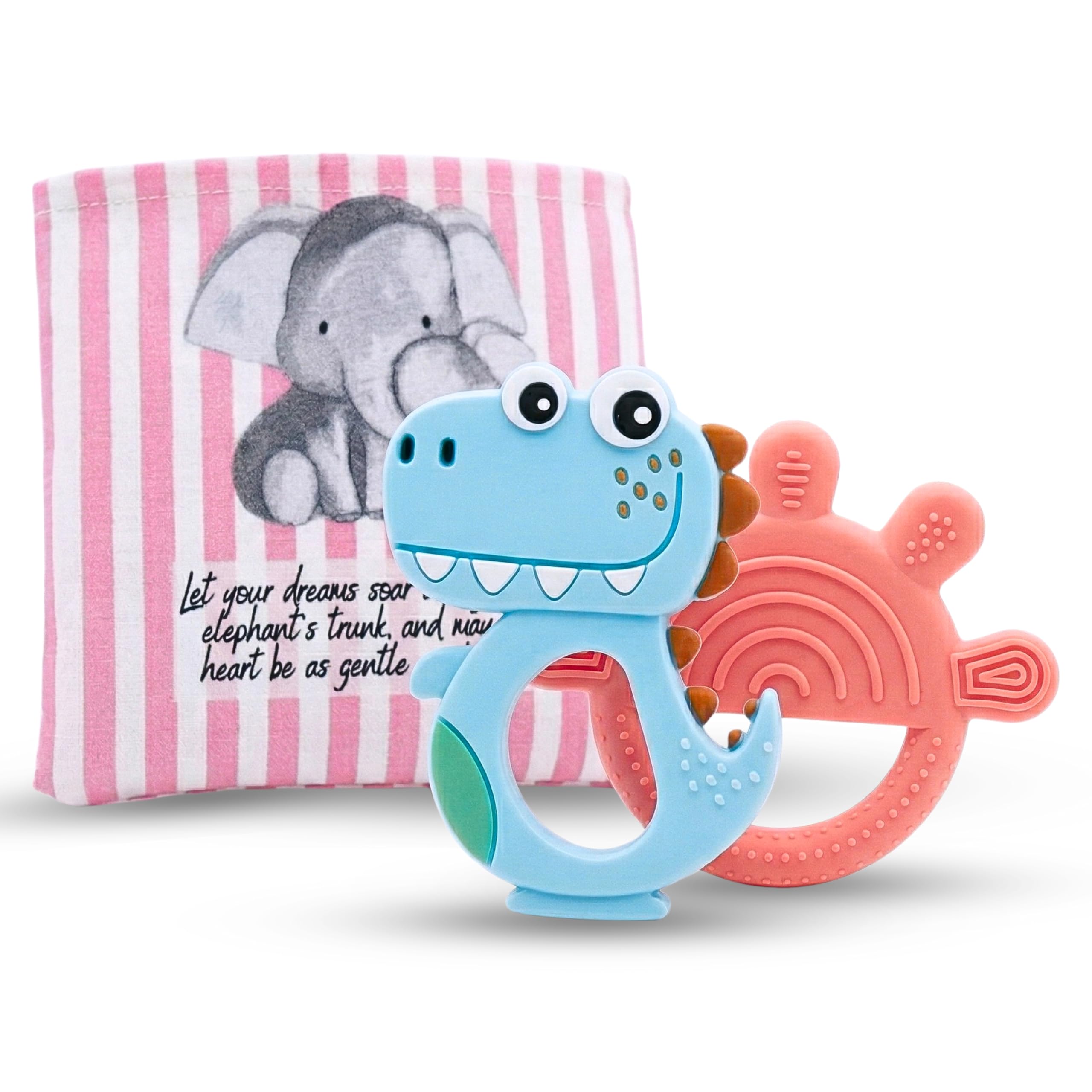 Seraphina Teething Baby Chew Toys - Set of 2 | Soft Silicone Teether for Babies 4+ Months | Teething Toy for Toddlers | Gum Pain Relief Teether Set-image-41