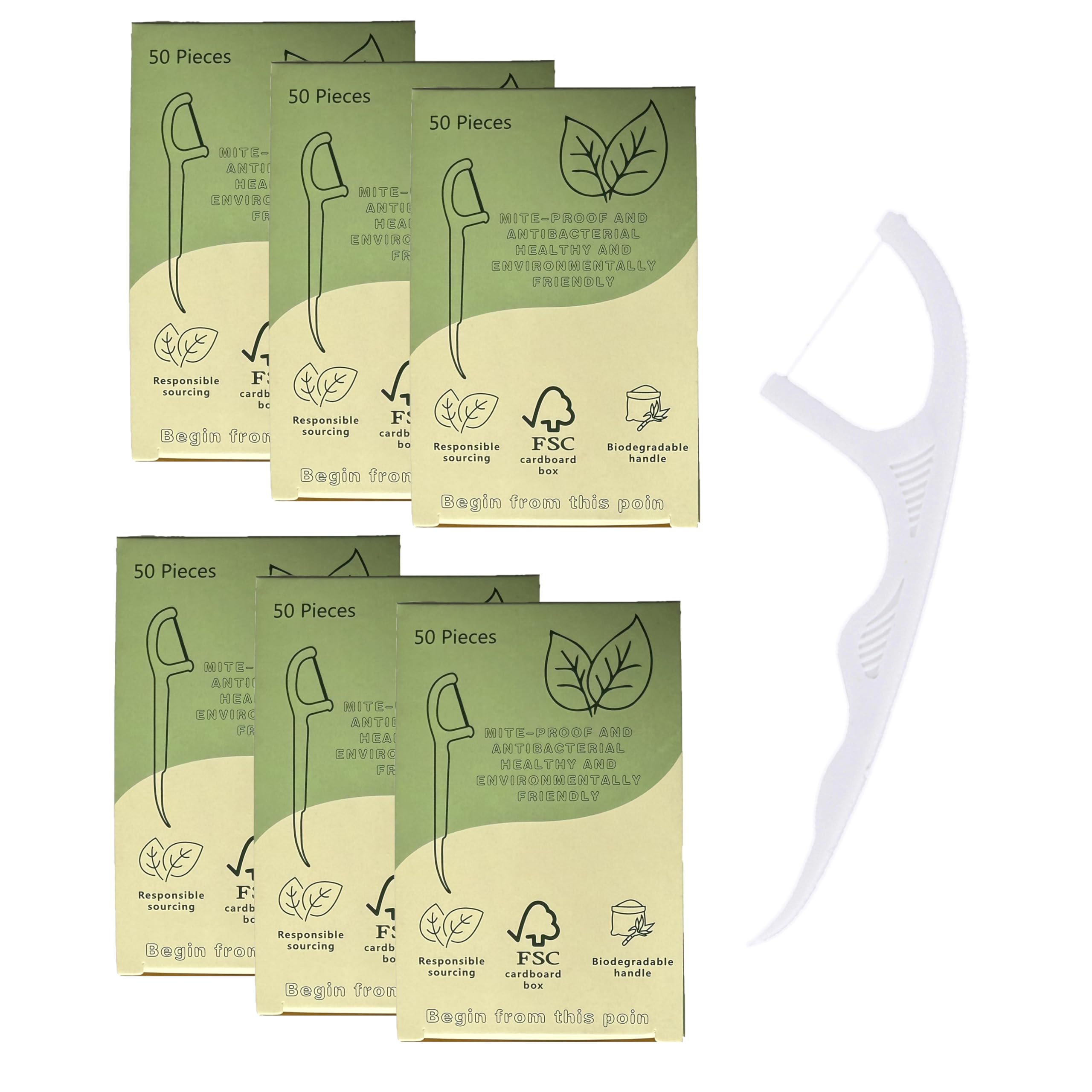 Environmentally Conscious Dental Floss Picks(300 Count) – Biodegradable, Harmless, and Toothpick Stick Soft on Gums for Optimal Oral Care
