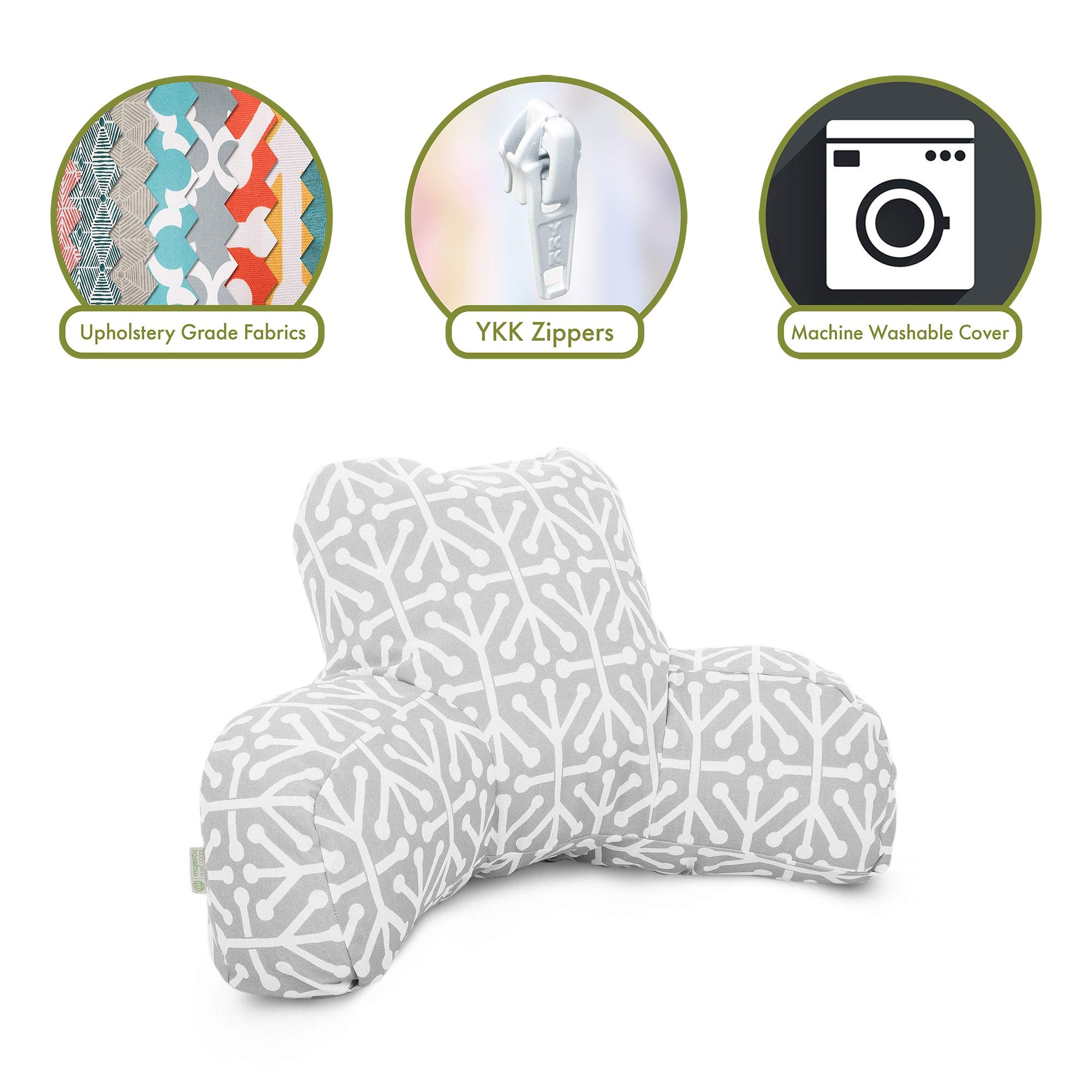 Majestic Home Goods Aruba Reading Pillow, Gray