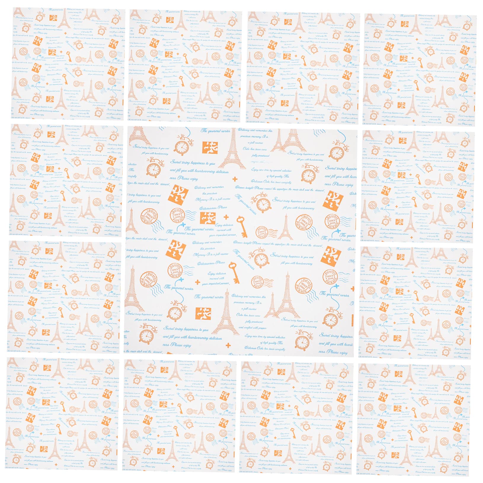 NAMOARLY 22x22cm Chips Wraps Oil-proof Food Packing Paper Paper Sheets for Restaurant