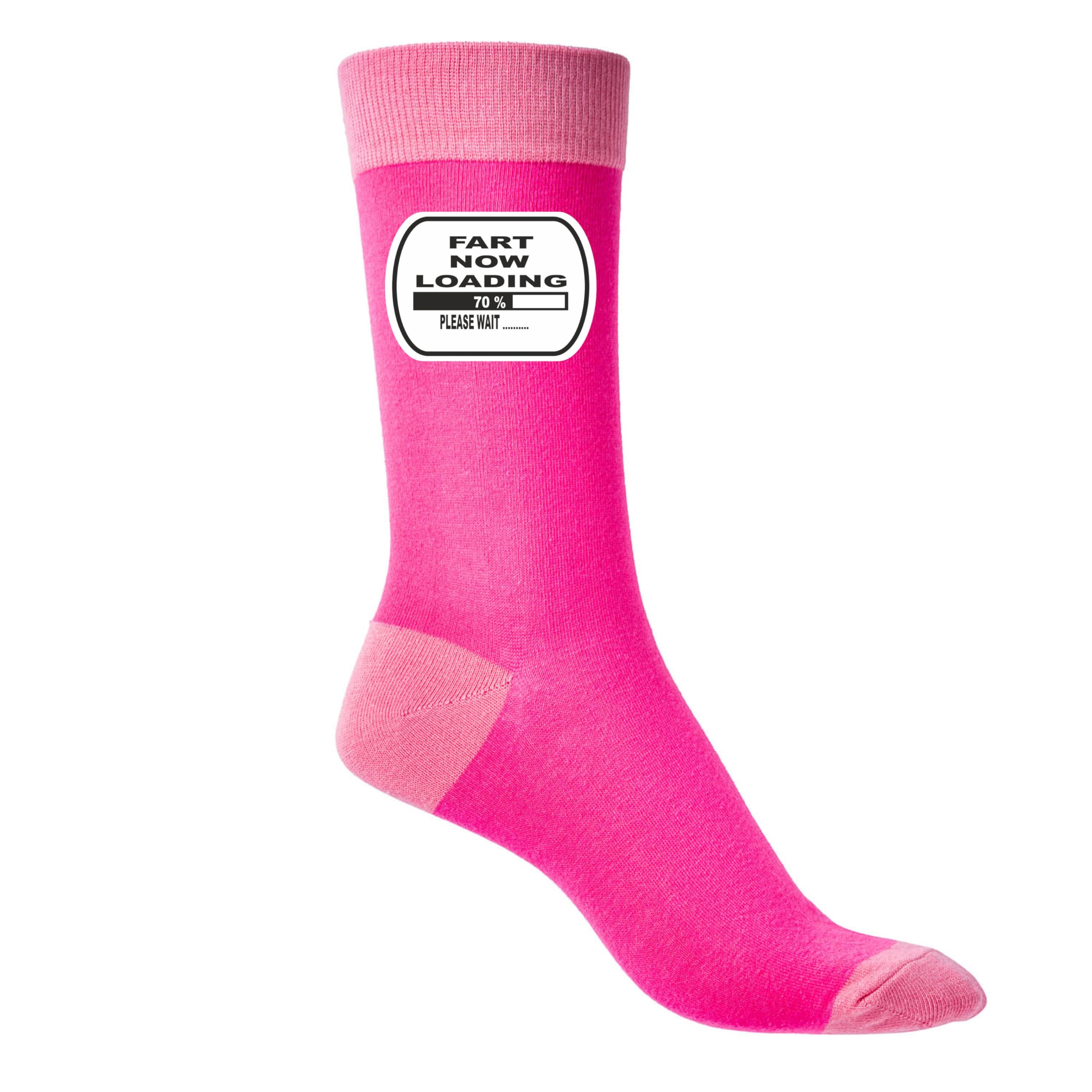 Print4U Fart Loading Ladies Pink Socks Funny Birthday Joke Present