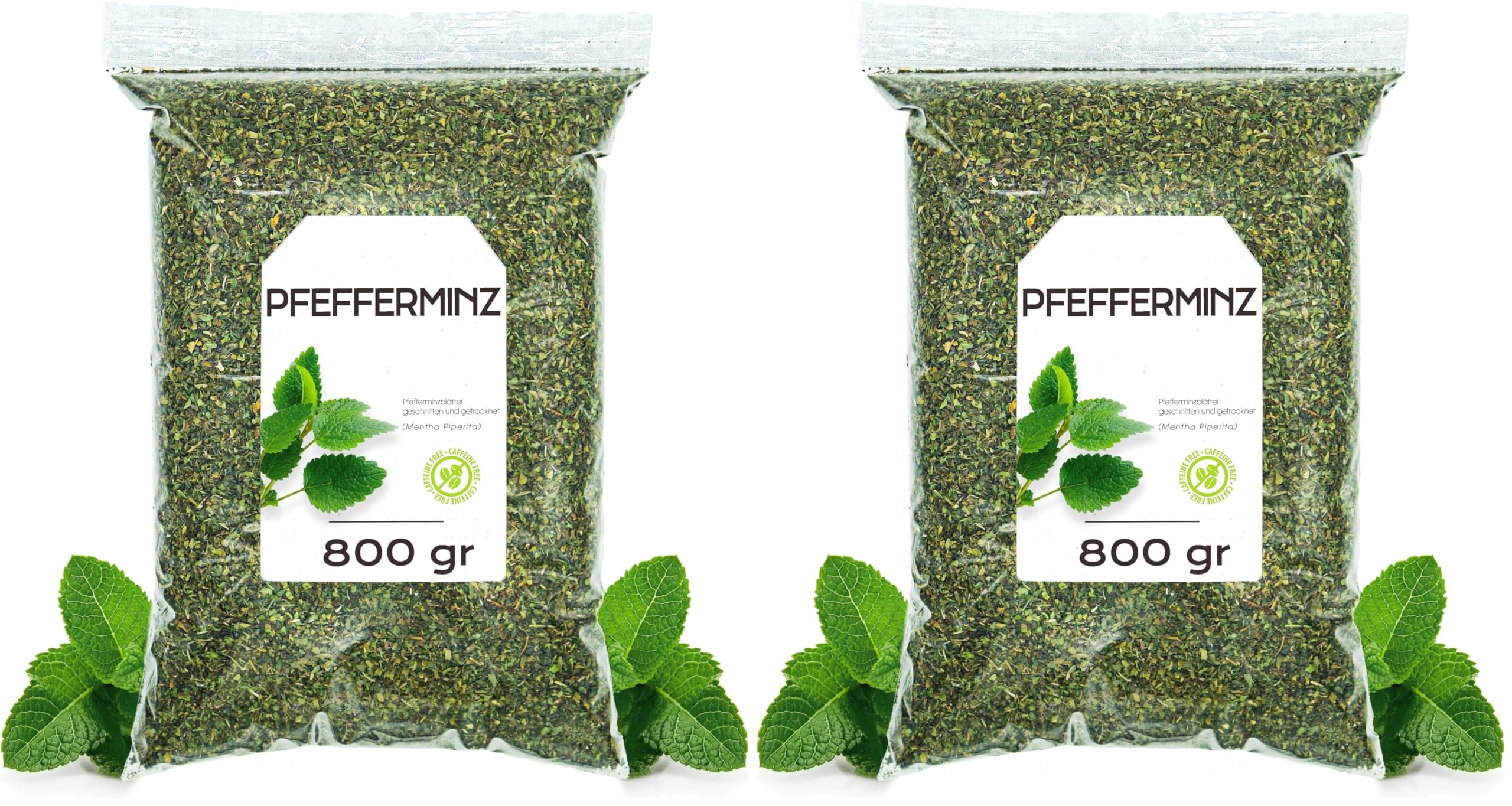 Pfefferminztee 800gr - Pfefferminzblätter - Pfefferminzblätter Getrocknet - Pfefferminztee Lose (800 gr, Menta Piperita) (Packung mit 2)