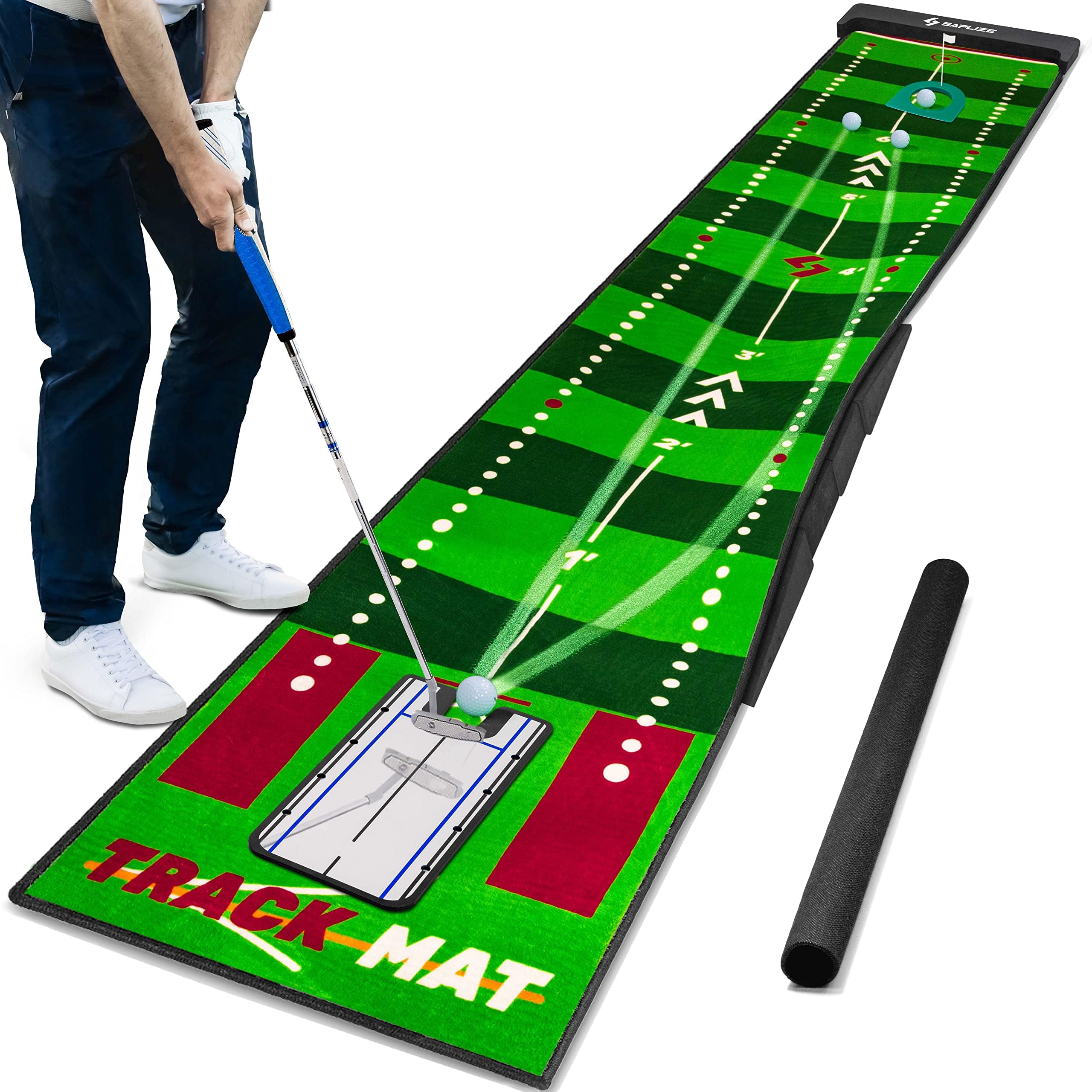 SAPLIZE Golf Putting Mat, Visible Trajectory Tracing, Multiple Training