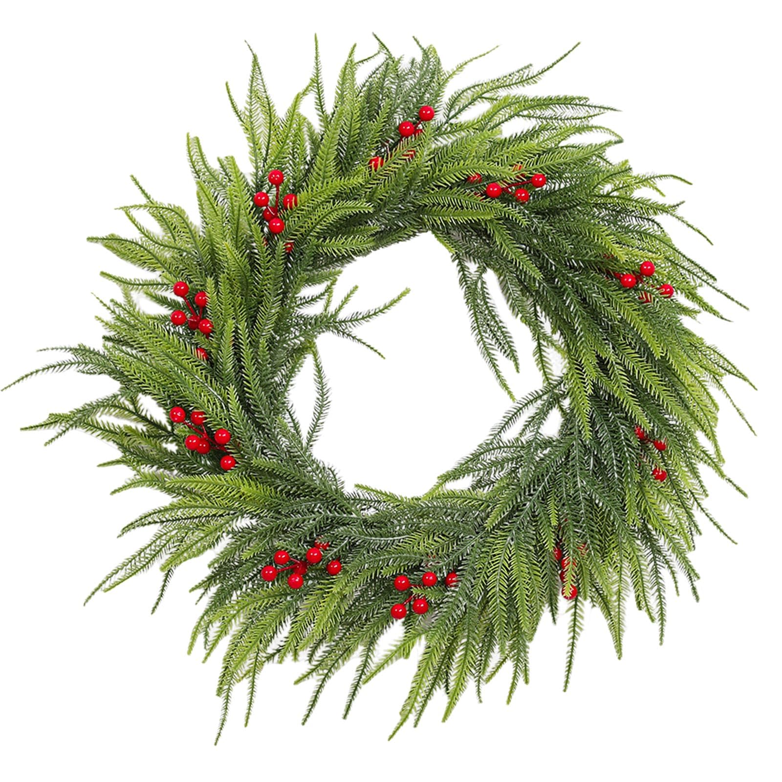 Buxuaaaa Red Fruit Garland 55 Greenerys For Vase Arrangements And Holiday Decorating Pine Rattan/Wreath For Indoor And Outdoor Decoration Wreath Making Supplies