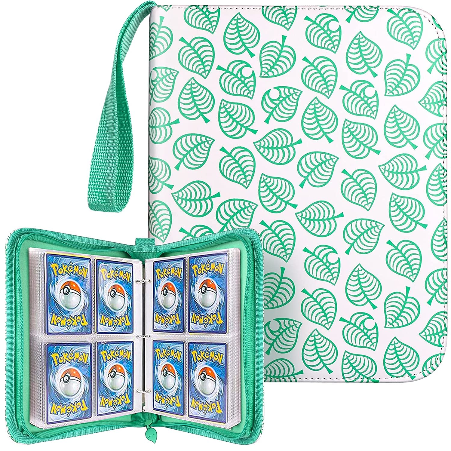 Careflection || 400 in 1 Pockets Trading Card Sleeves Binder fit for Baseball Cards, Zipper Binder Card Holder Compatible with MTG, YUGIOH, Sports Football Cards Animal Crossing, Fujifilm Instax Mini Film/Polaroid Film/ Kpop Photocard