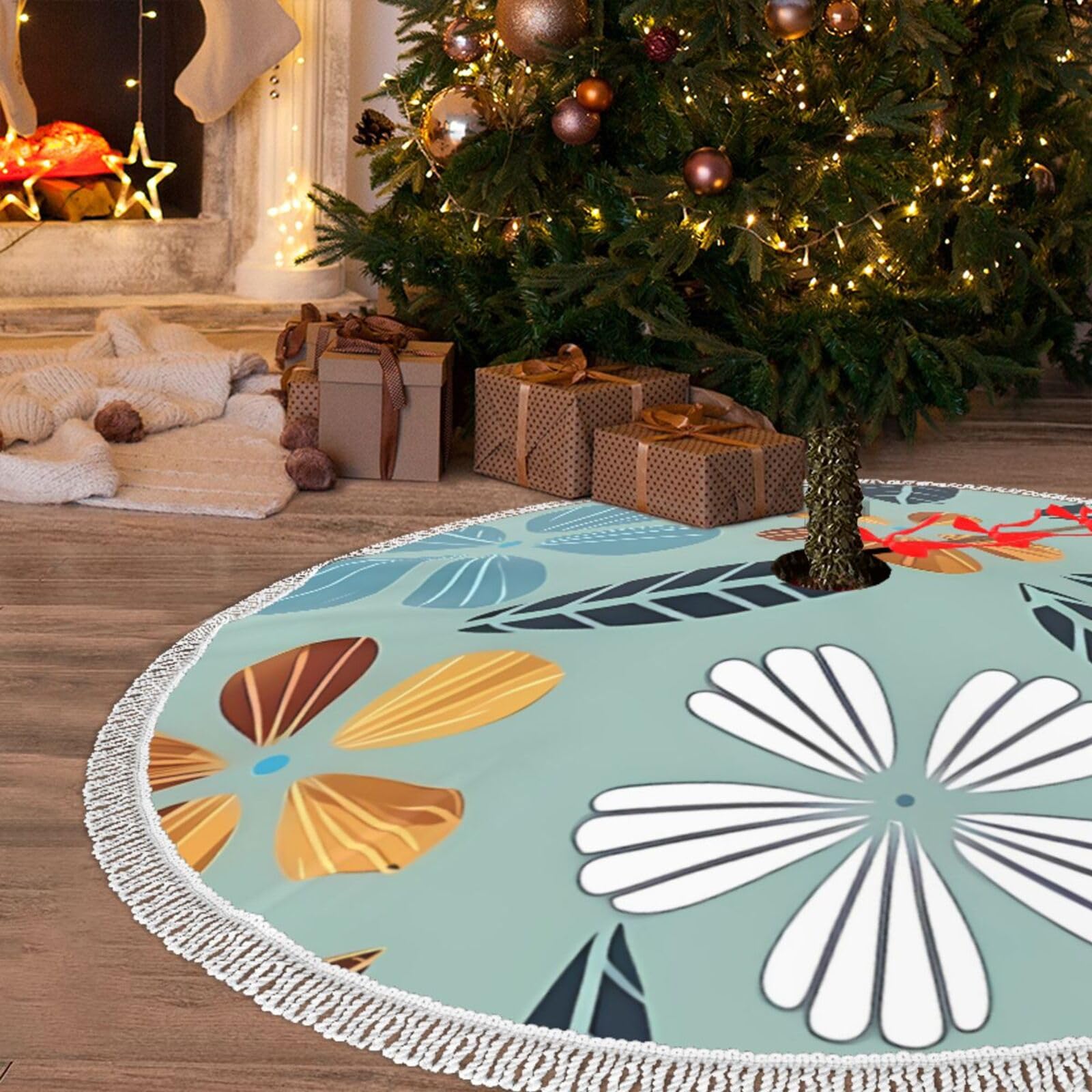 Jupe de sapin de Noël style scandinave pour décoration du Nouvel An
