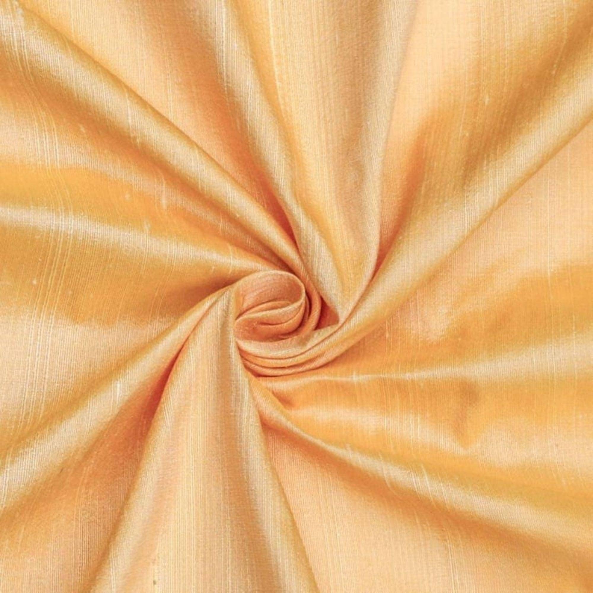 Fabric Mart Direct Mustard Orange Silk Dupioni Fabric By The Metre, 1 Metre 104 cm Width Slubbed Dupioni Silk Solid Color Orange Wholesale Combination Upholstery Fabric for Curtains Bridal Dress โ image 1