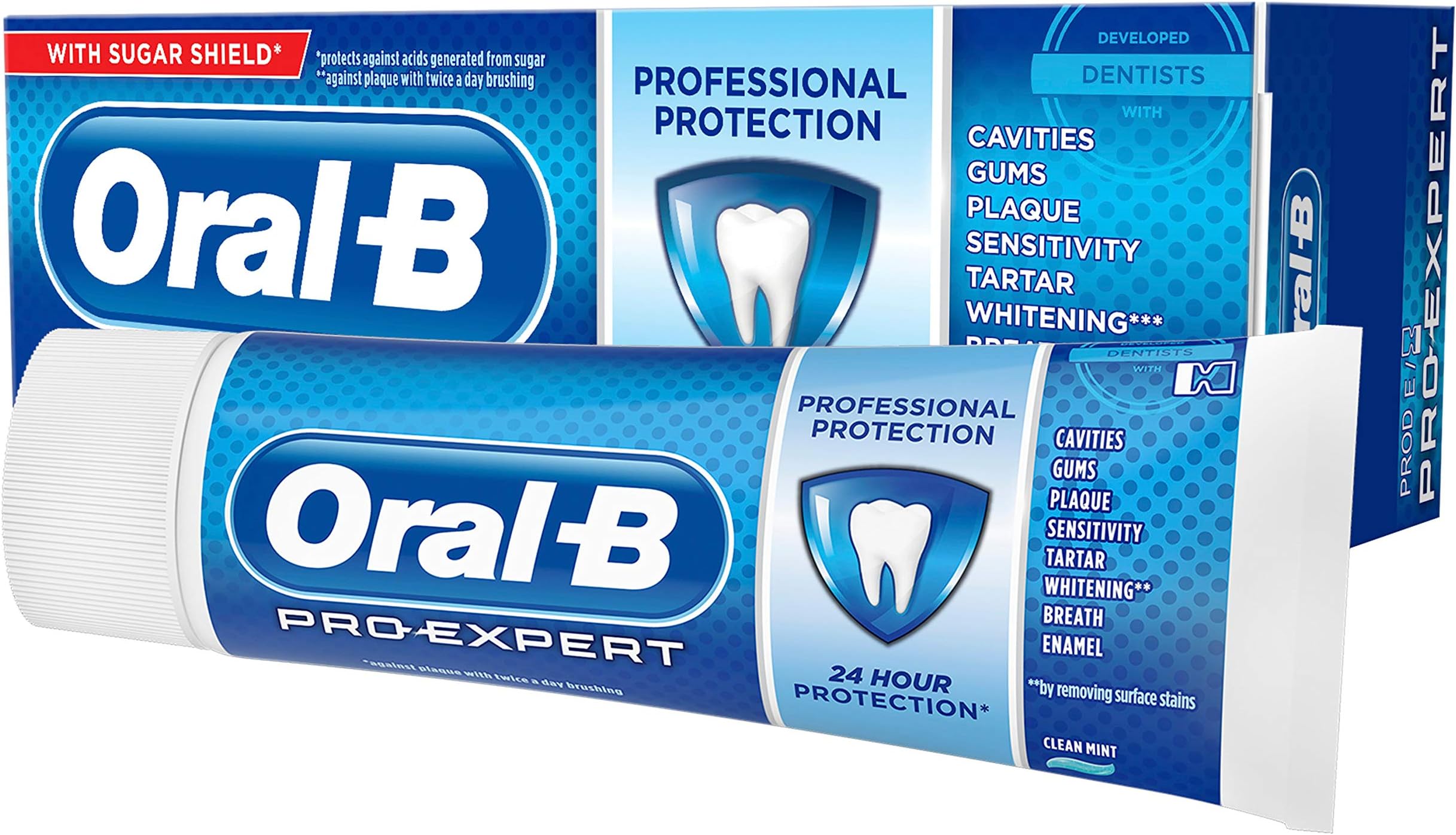Oral-B Pro-Expert Toothpaste, 75 ml, Professional Teeth Protection & Strengthen with Sugar Shield, Cool Mint