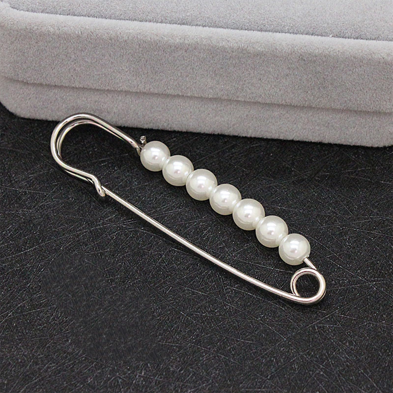 15 broches de perlas decorativos para ropa, pines de seguridad de perlas para mujer, pines de seguridad con adornos de perlas, clip decorativo para suéter para pantalones, clip grande para chal, para