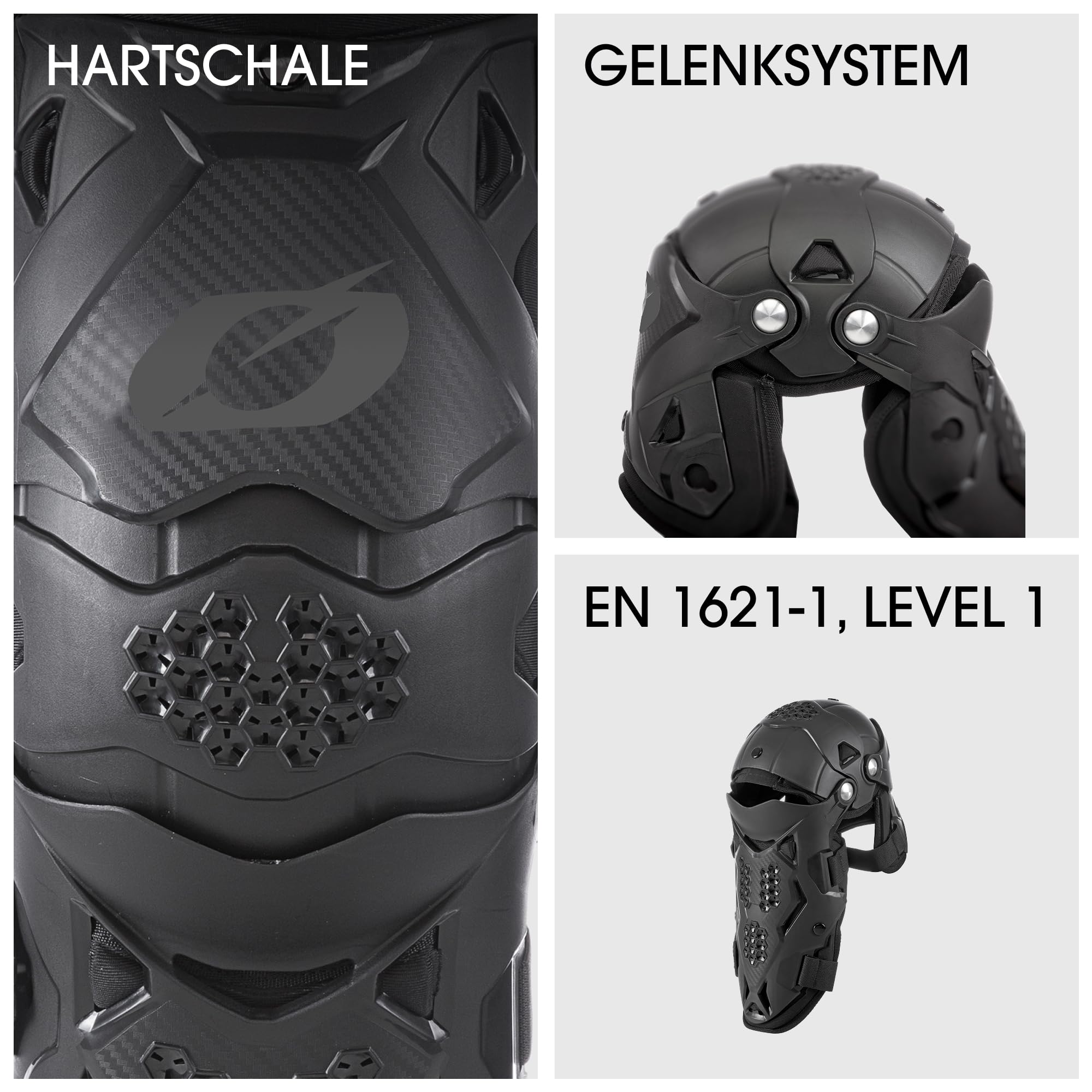 O'NEAL | Pantalones de Motocross Enduro | Múltiples ventilaciones, con acolchado de espuma EVA, acolchado extraíble | Protector de rodilla PRO IV | Adulto | Negro | Talla única