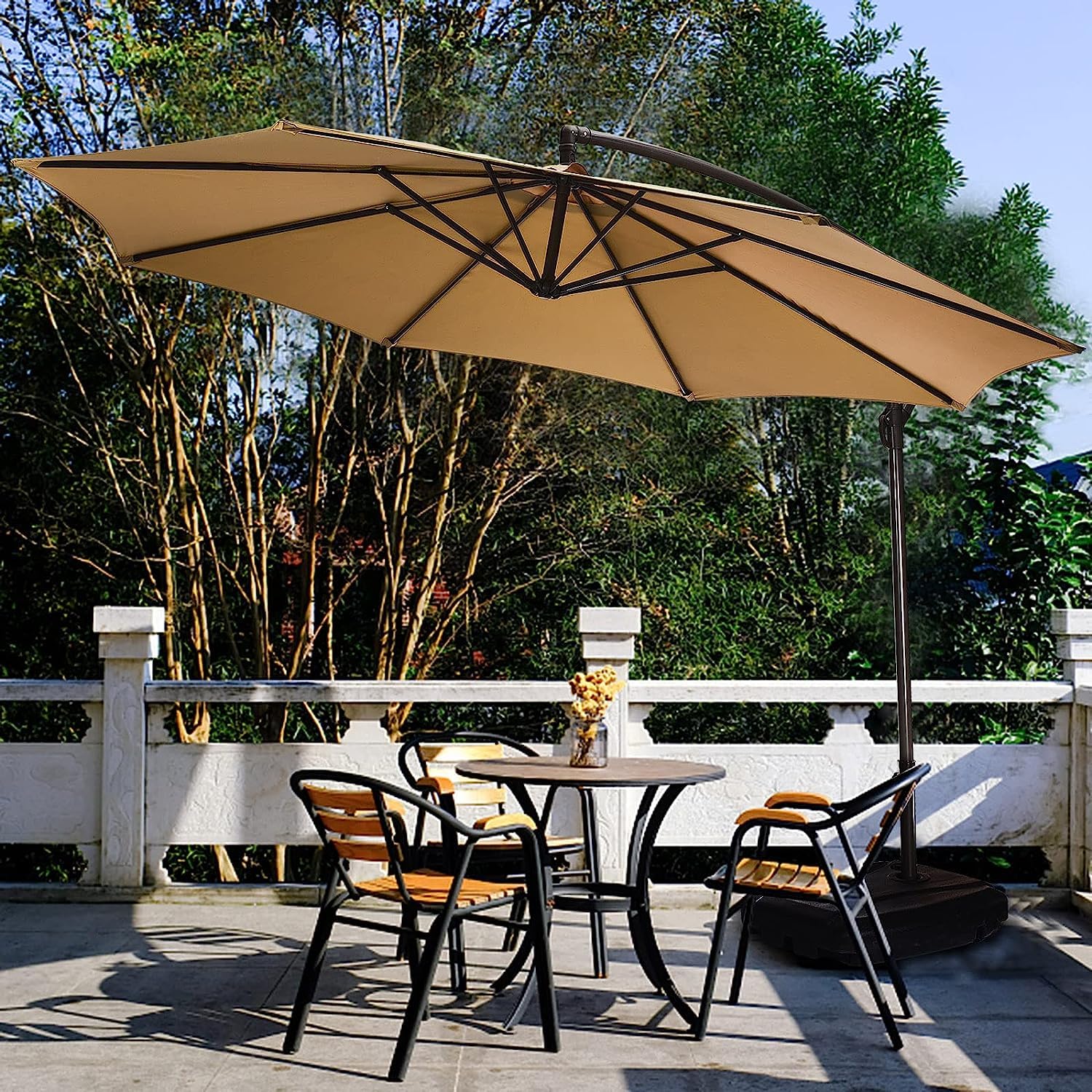 Replacement Umbrella Canopy, 8 Rib Awning Replacement Umbrella Cloth (Umbrella Stand, Not Included), Umbrella Replacement Canopy, Garden Patio Pool Table Parasol Cover (Color : Khaki-2.7m) : Patio, Lawn & Garden