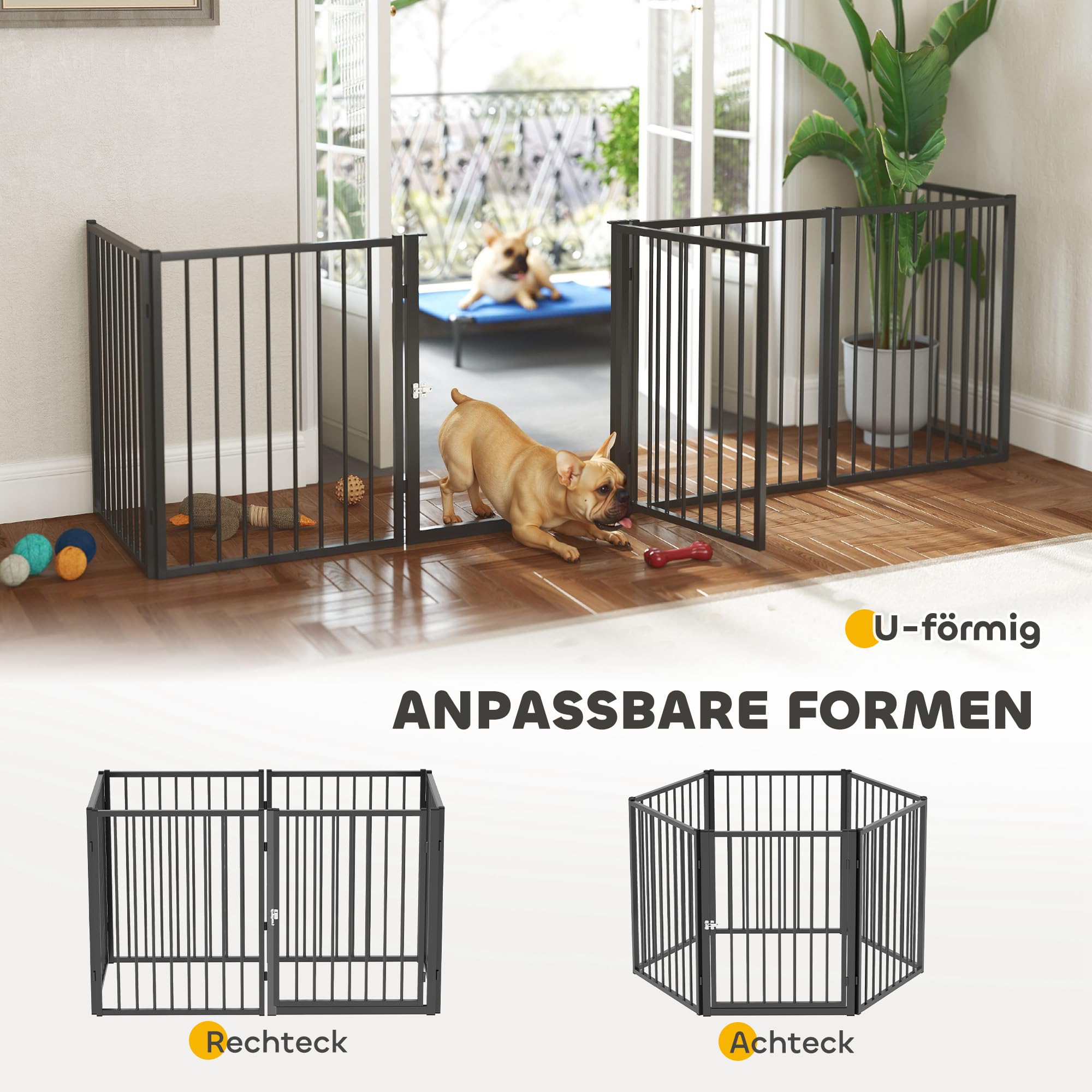 PawHut Corral para Cachorros 6 Piezas para Perros medianos, 76 cm