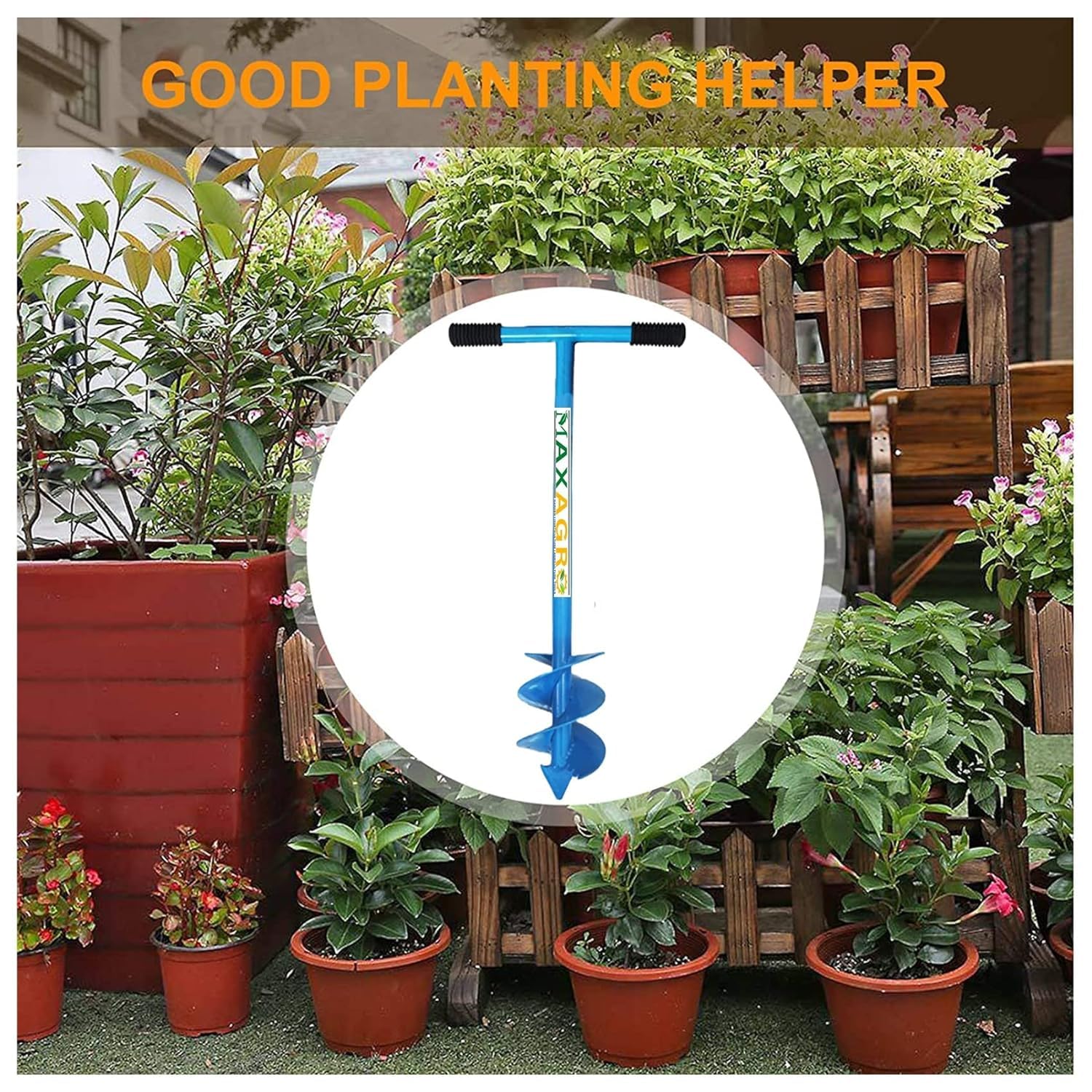 RedBuild Manual Earth Auger Hole Diger 4 Inch | Post Hole Digger | Garden Digger | Soil Digging Tool - Image 7 thumbnail