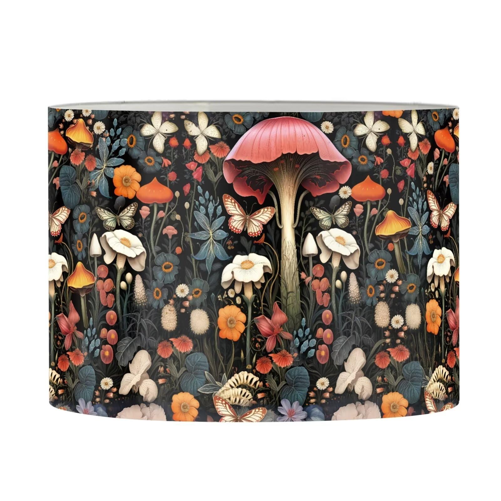 FANCOSAN Floral Mushroom Lampshade Bedside Nightstand Lamp Shade Mushroom Print Desk Floor Light Cover for Home Decoration-M โ image 1