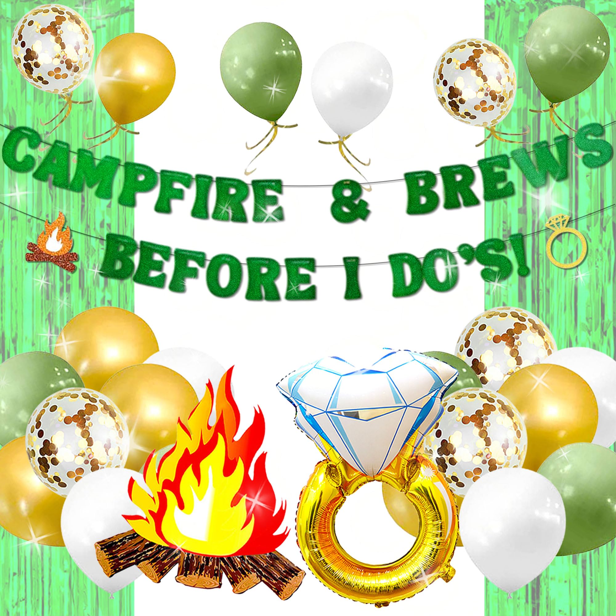 Campfire and Brews Before I Dos Banner Camping Bachelorette Party Decorations Sign Banner for Cabin Mountain Bridal Shower Engagement Wedding