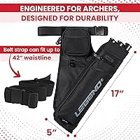 Vista 5 de LEGEND First Archery - Funda para flechas, carcaj de cadera con cinturón ajustable y 3 tubos de flecha, material de nailon duradero con ranura en T