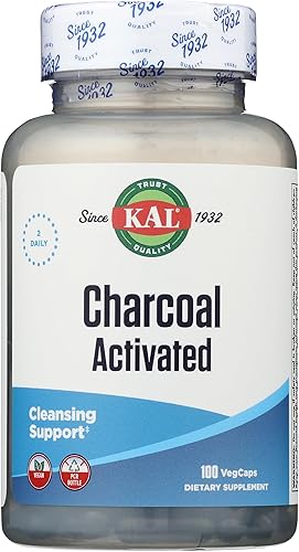 KAL Carbón vegetal, 280 mg, 100 Cápsulas