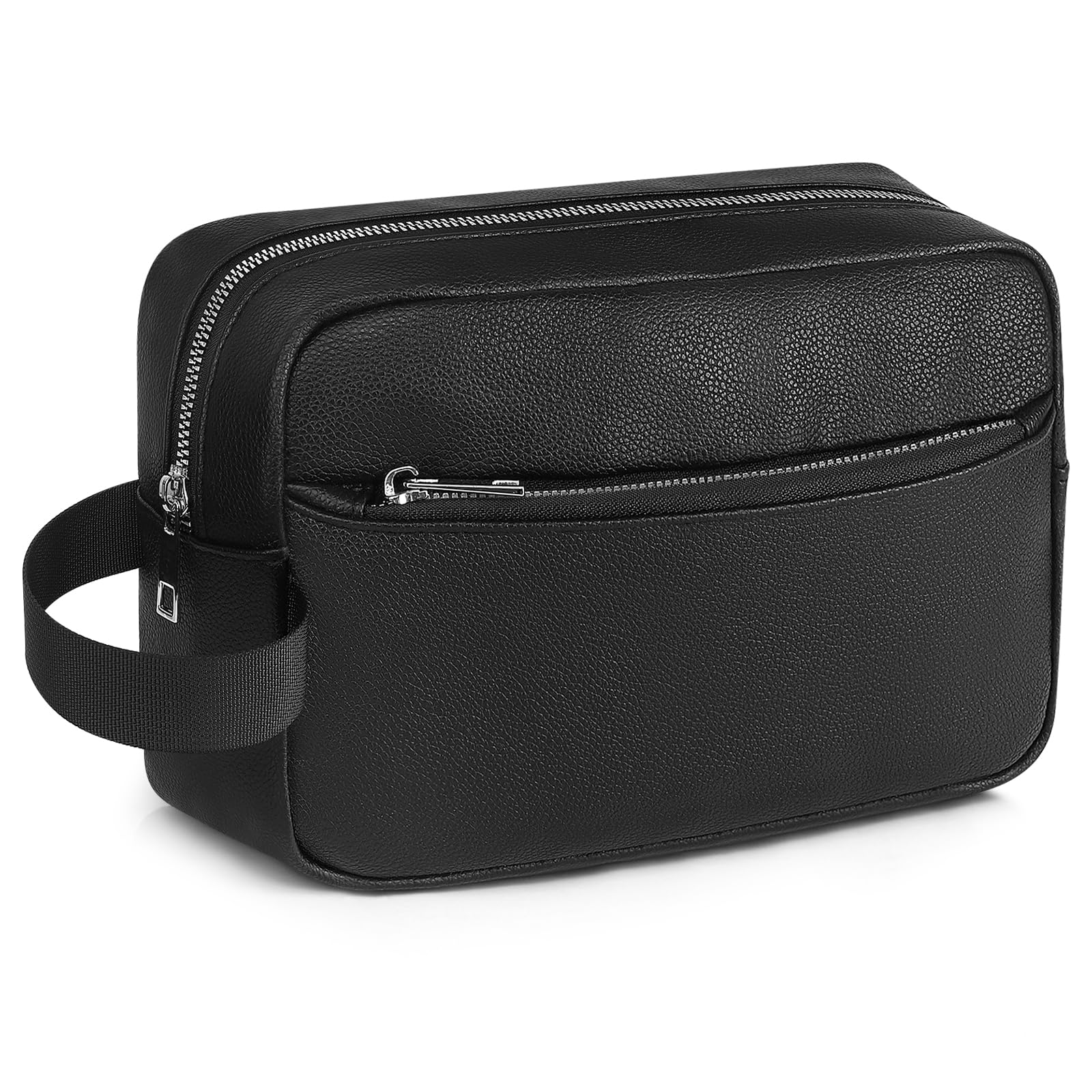 MOCOCITO Neceser Hombre, MOCOCITO Neceser para Viaje Bolsa de Aseo Mujer Hombre Bolsa de Baño PU Impermeable Neceser de Maquillaje Afeitar, Accesorios de Viaje, para Gimnasio, Colegio (Negro)