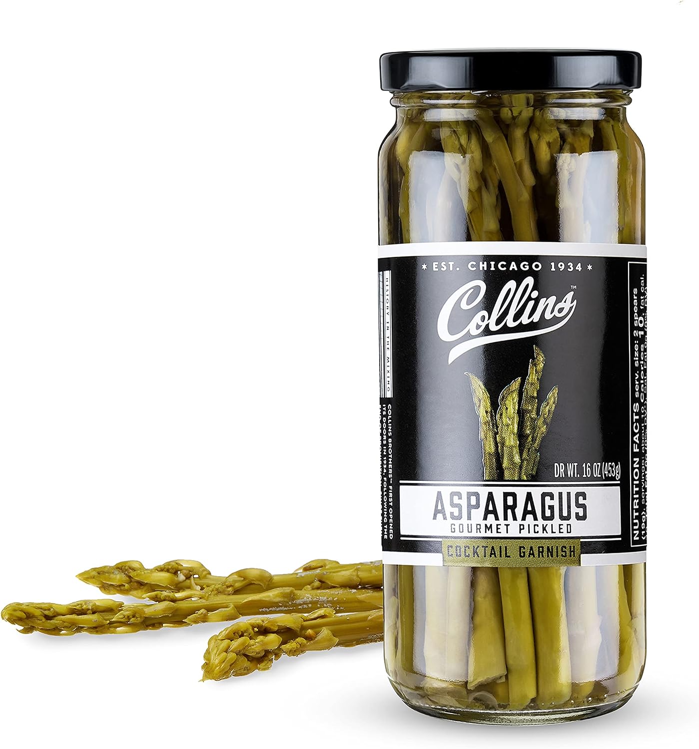 Collins Gourmet Pickled Green Beans | Premium Condiment Garnish for Cocktails, Bloody Mary, Salads, 12oz