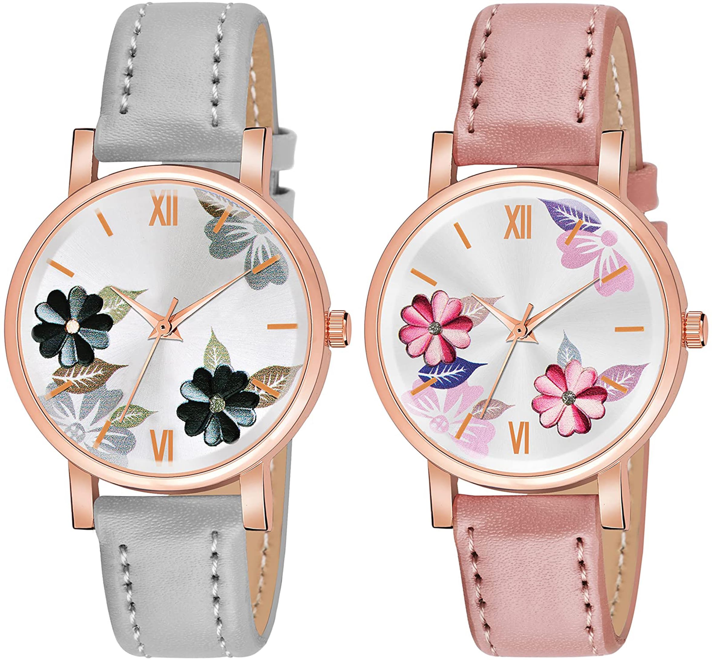 New Flower Dial Slim Look Leather Belt Classic Analog Watch for Women (B0D3DXB5VT) Amazon Price History, Amazon Price Tracker