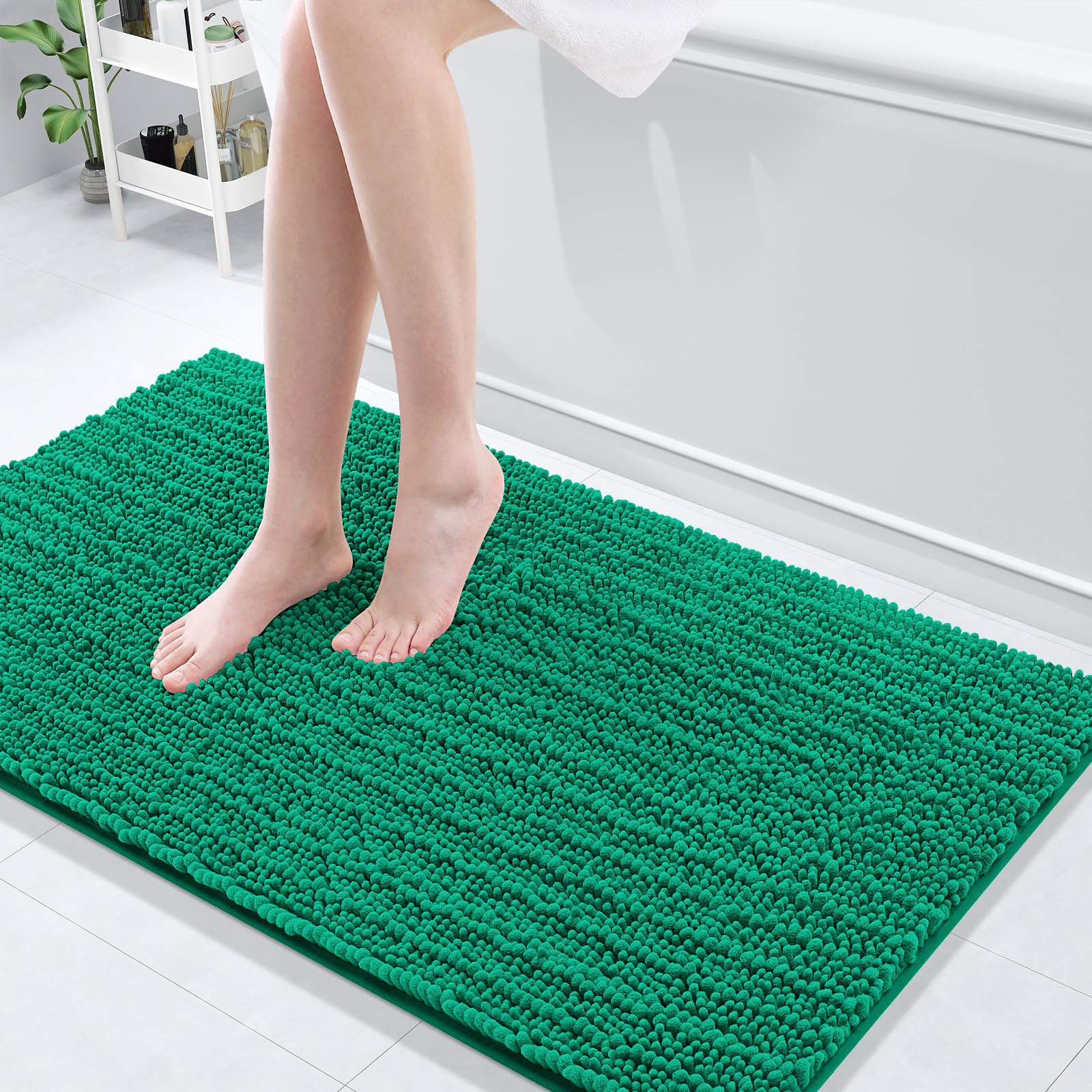 Arotive Luxury Chenille Bathroom Rug Mat, Extra Soft Thick Absorbent Shaggy Bath Rugs, Non-Slip Machine Wash Dry, Plush Bath Mats for Bathroom, Shower