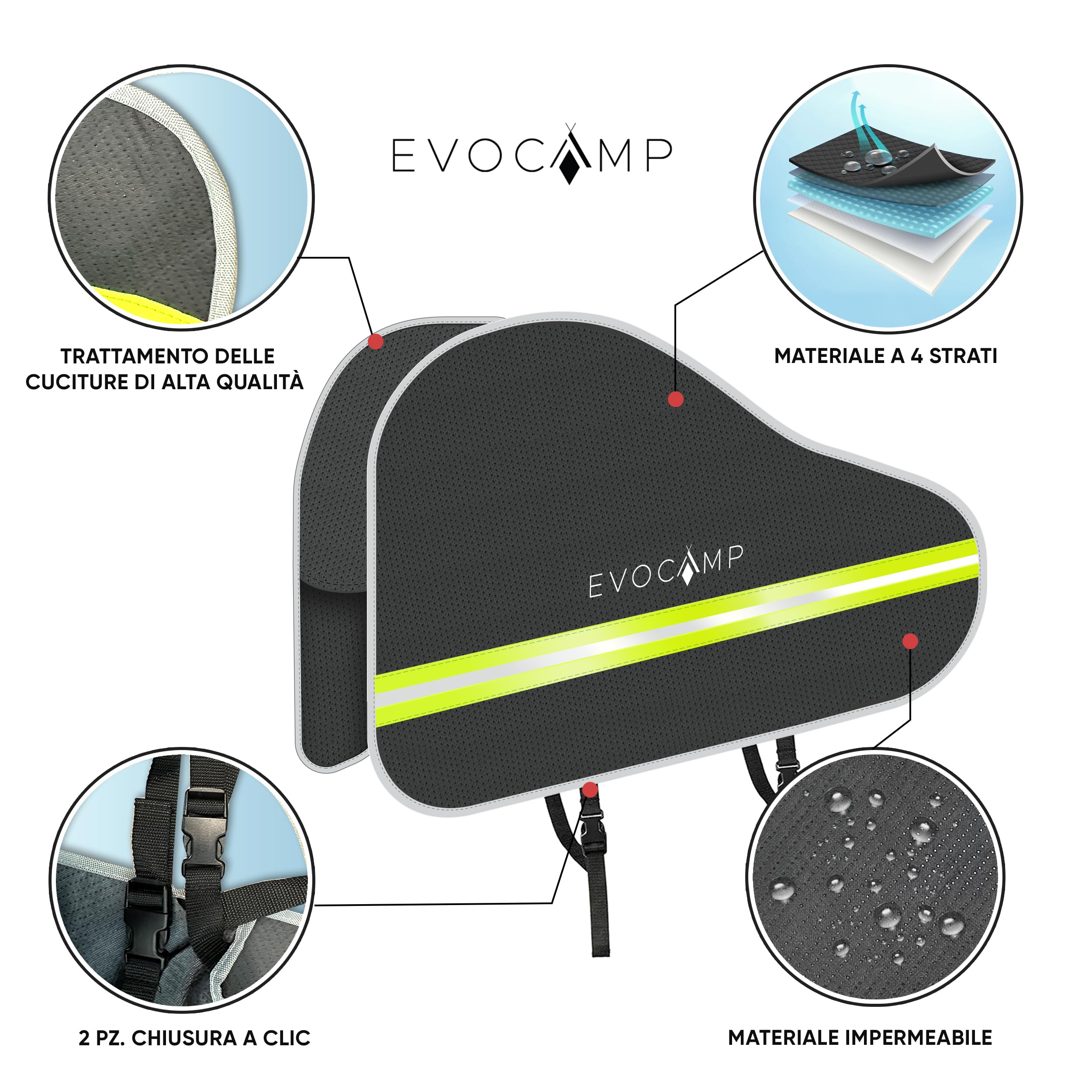 EVOCAMP copertura timone caravan impermeabile, copritimone per camper, impermeabile copertura gancio traino, borsa inclusa, accessori roulotte, telo copri roulotte, copri gancio traino per rimorchi