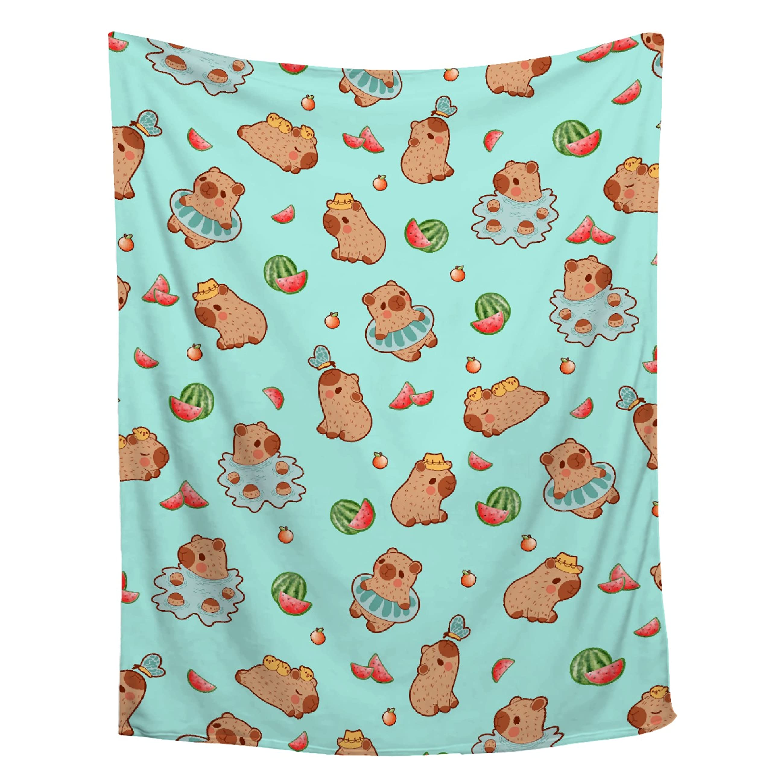 Cutes Capybara Throw Blanket Funny Gift for Girls Boys Kids Animals Lovers -Super Soft Flannel Blanket for Sofa Couch Bed Travel- Plush Warm Cozy Home Decor for Summer - 60