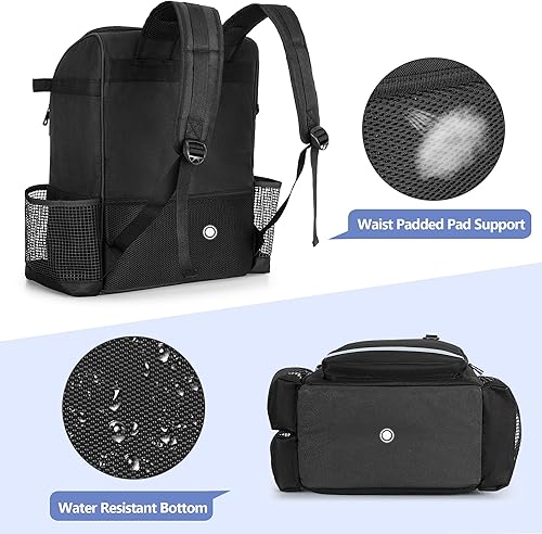 Miniatura 4 de LoDrid Bolsa de limpieza con correas de hombro ajustables gruesas, organizador de limpieza grande con múltiples bolsillos para limpieza y tareas